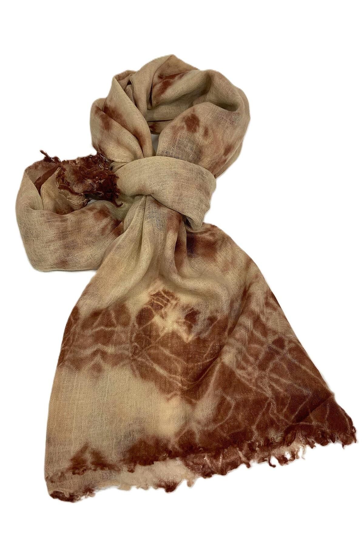 Nish&Chic Pamuk Keten Karışımı Naturel Batik Şal