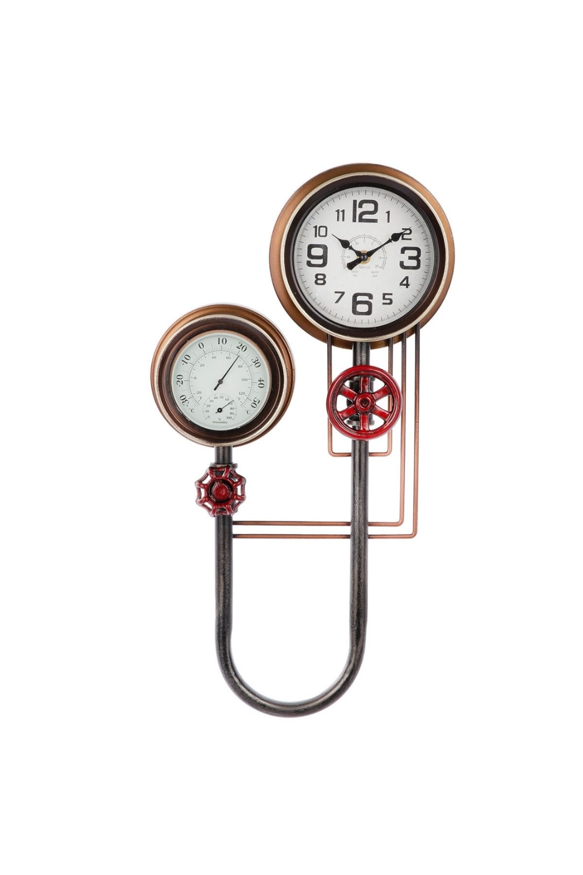 Gilde Gılde Duvar Saati Metal Siyah Bakır Renkli L.9 Cm W.32 Cm H.55 Cm