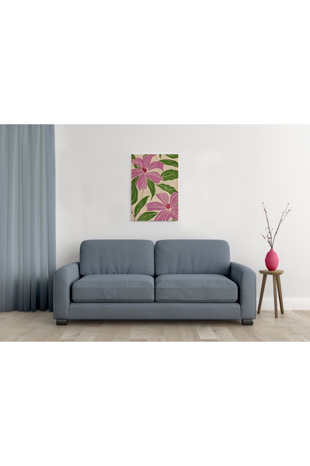 waspandhornet Çiçek Desenli Modern MDF Duvar Tablosu