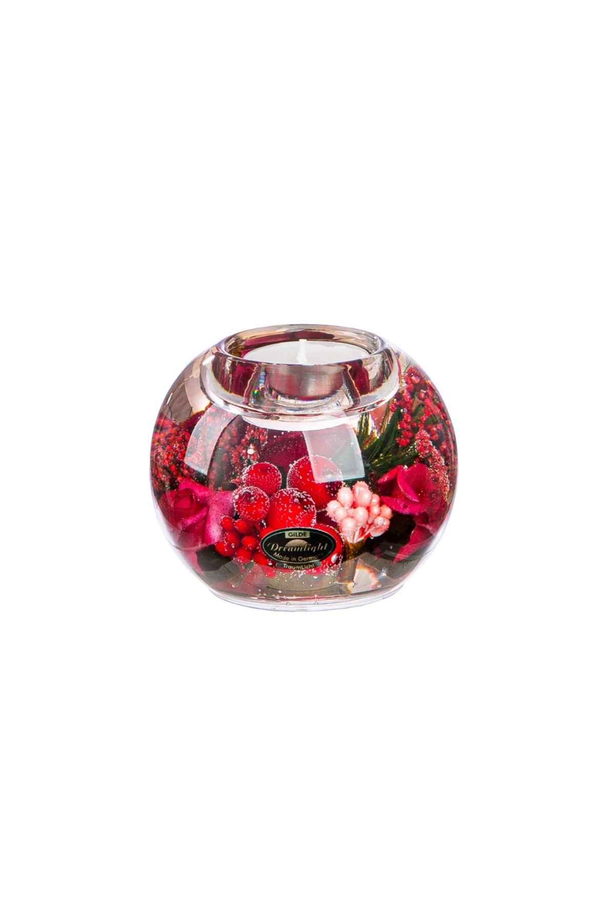 Gilde Gılde Dreamlight Tealight Mumluk Merkür Cam Kırmızı H.7 Cm D.9 Cm
