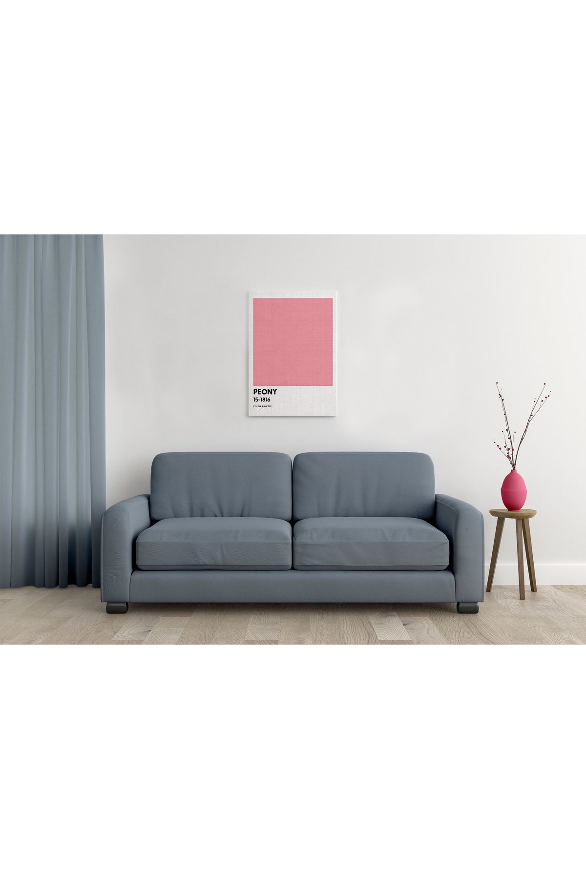 waspandhornet Peony Renk Paleti Kanvas Tablo