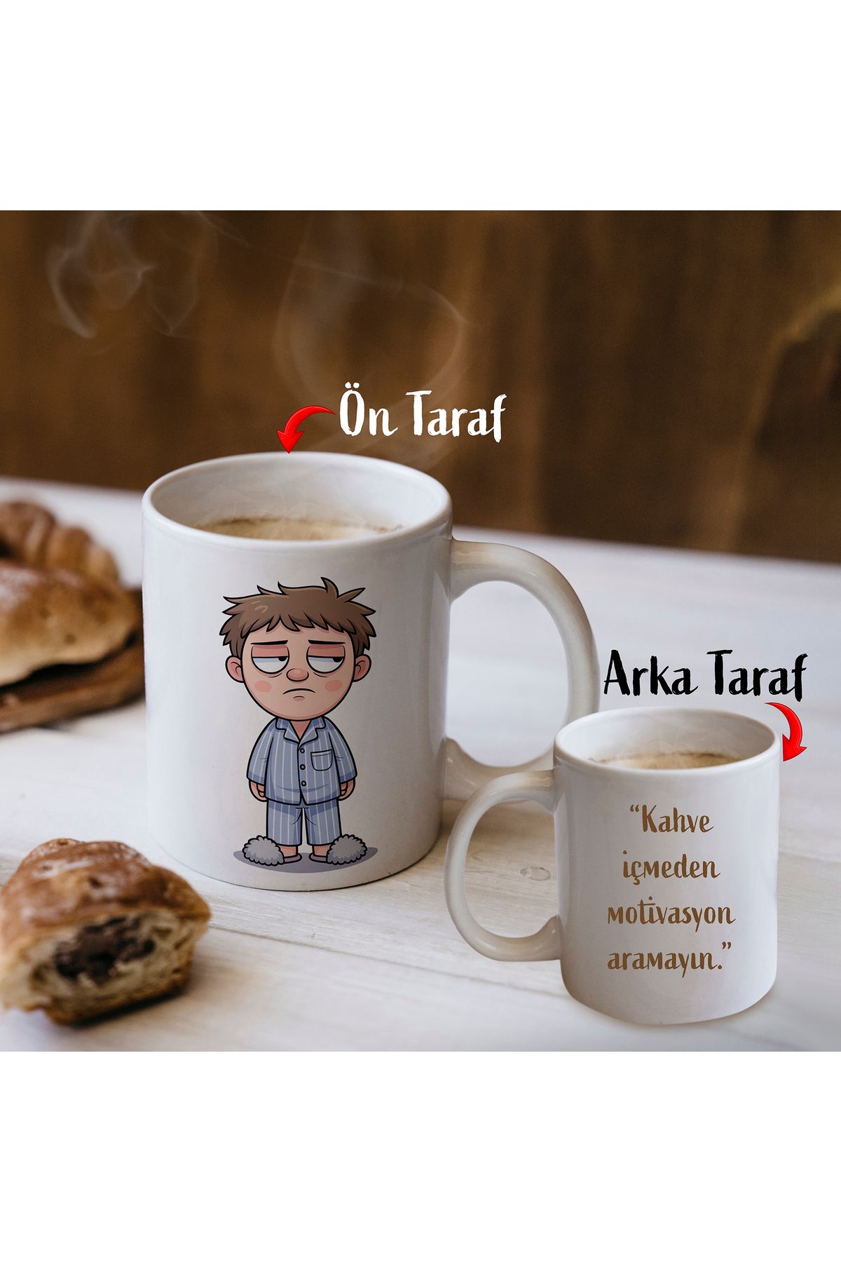 Spurvy Kahve İçmeden Motivasyon Aramayın Porselen Kupa Bardak
