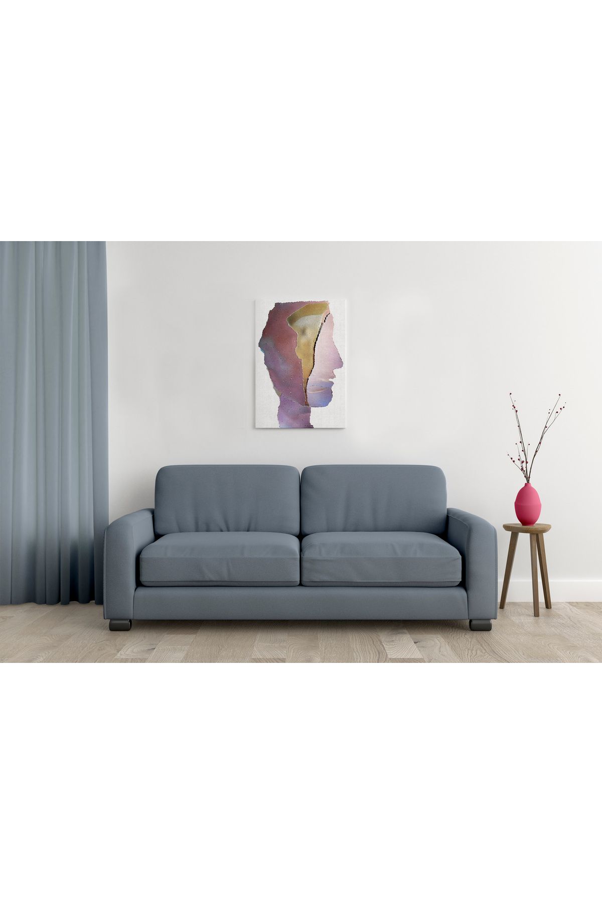 waspandhornet Soyut İkili Siluet MDF Tablo