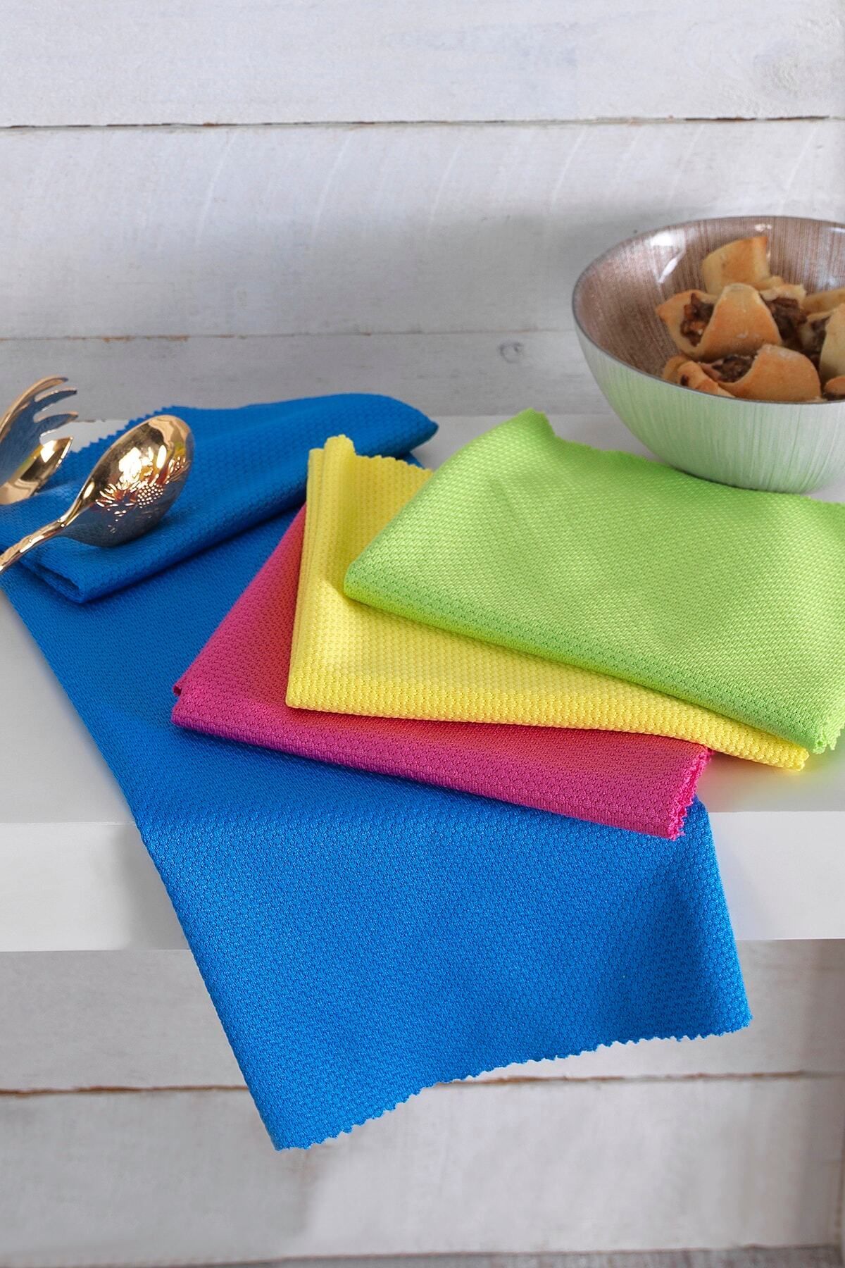 abnturk 4 Adet Mikrofiber Antibakteriyel Genel Temizlik Bezi Tüm Yüzeyler İçin