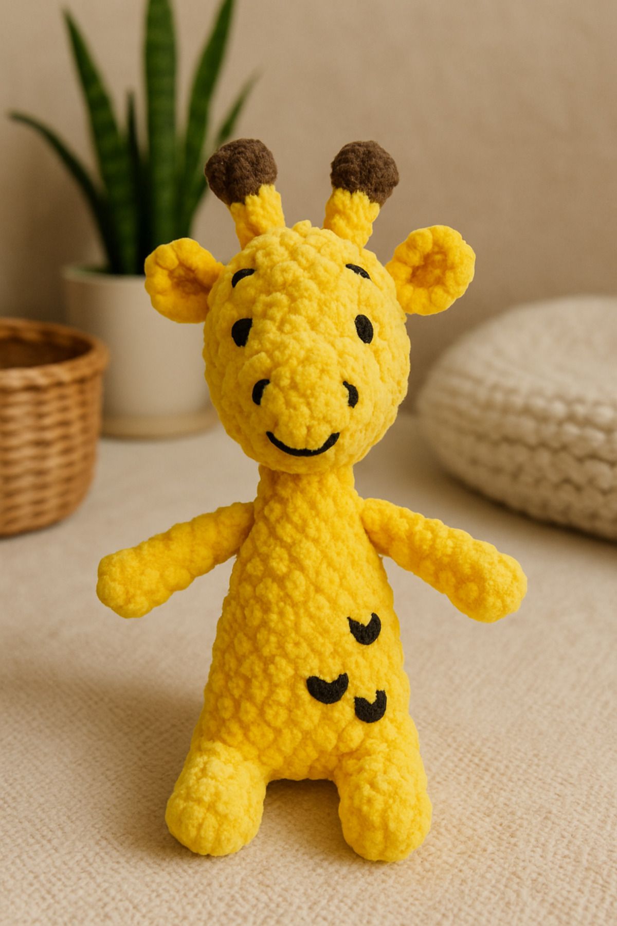 KLC Amigurumi 35cm Oyuncak Örgü Sevimli Zürafa Zübüş
