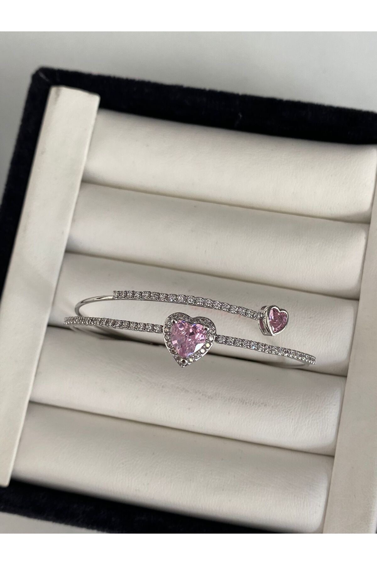 DMR Accessoire pembe kalp kelepçe bileklik
