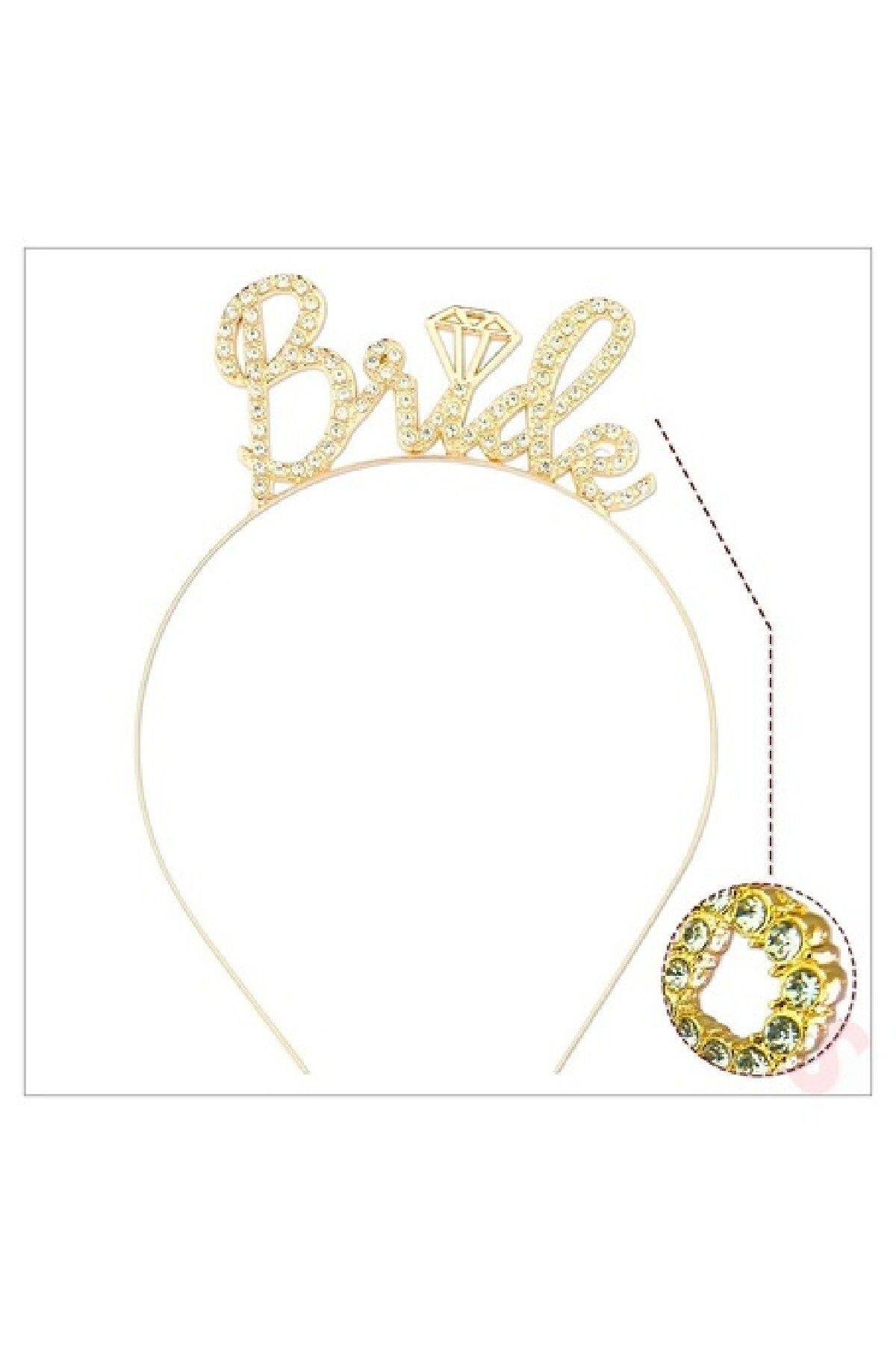 BKMC PARTY Taşlı Metal Bride Taç Kristal Parlak Taşlı Bride Taç Bekarlığa Veda Partisi Tacı