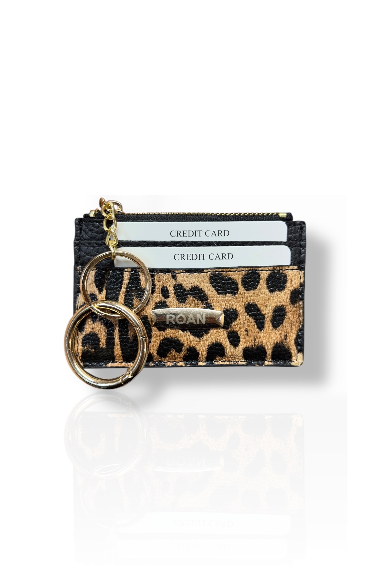 Women's Mini Card Holder & Keychain – Stylish, Functional Design, Eye-Catching LEOPARD Pattern