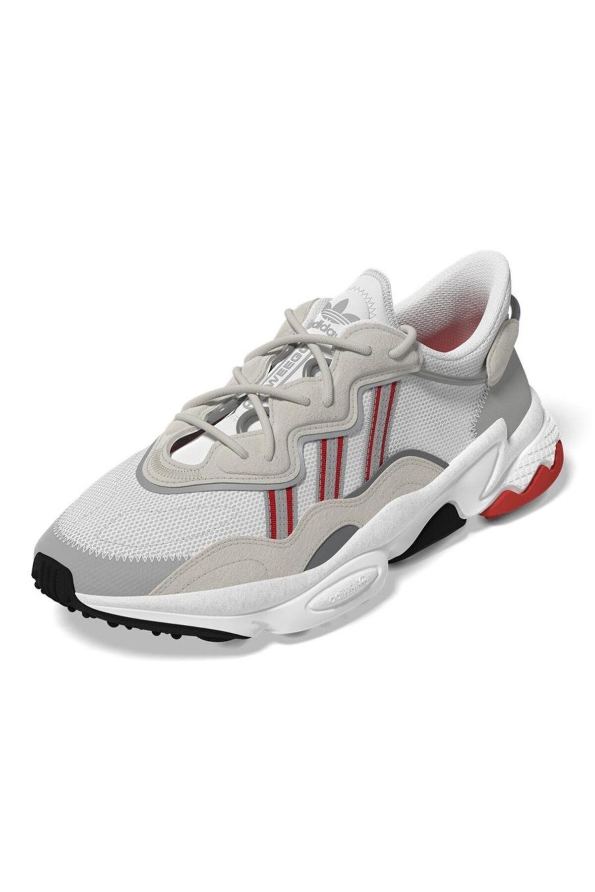 adidas Ozweego Leather Sneaker White Hakiki Deri Günlük Spor Ayakkabı Beyaz Kırmızı