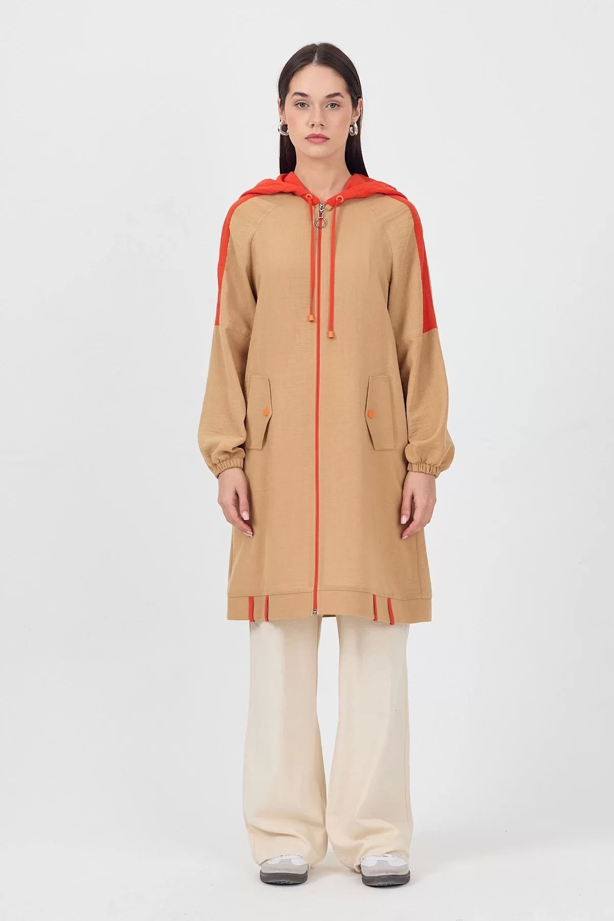 jenisse Giy-çık Keten Kapüşonlu Tunik Fındık 2422106