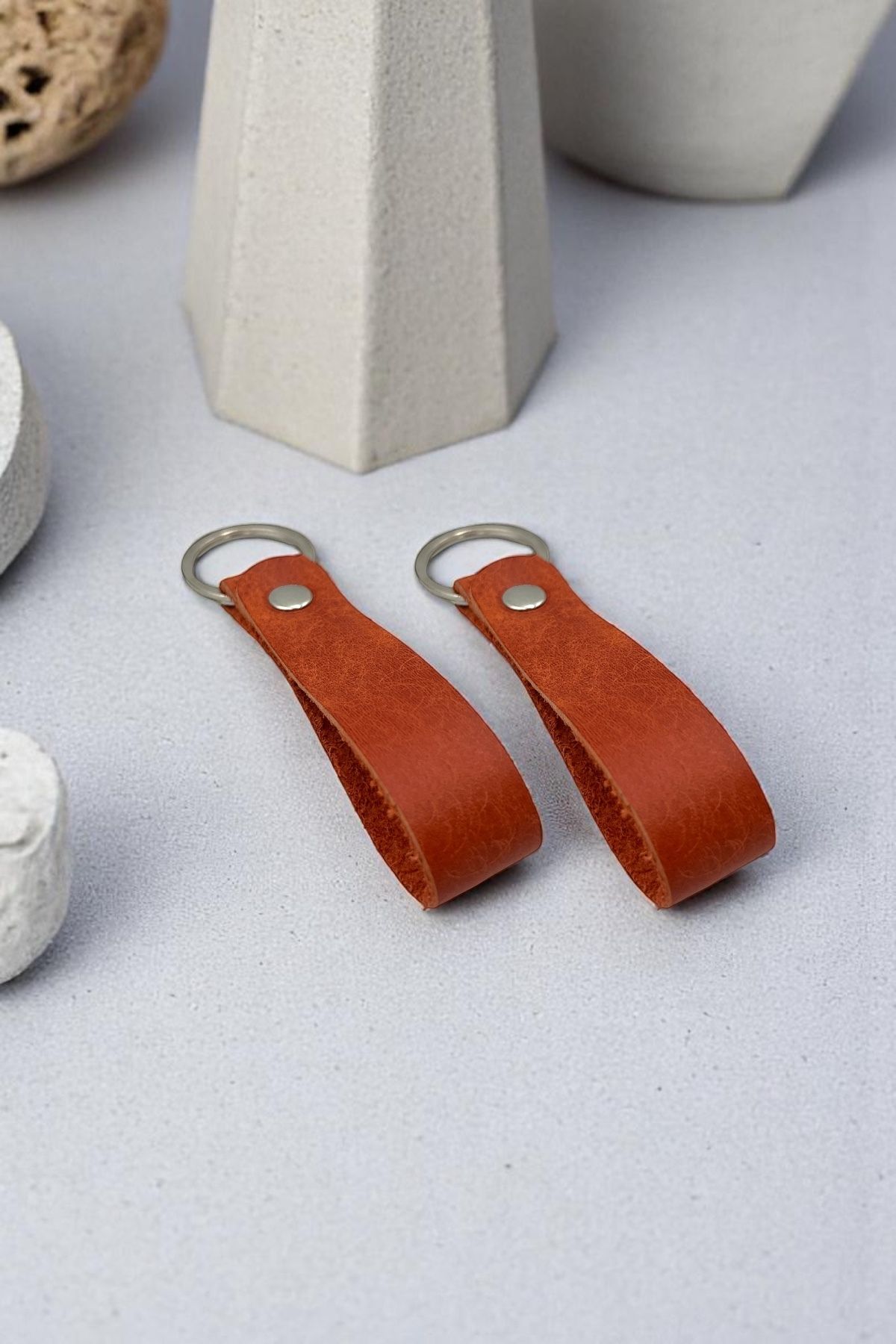 pepuza 2'li Hakiki Deri Root Series Anahtarlık Orange