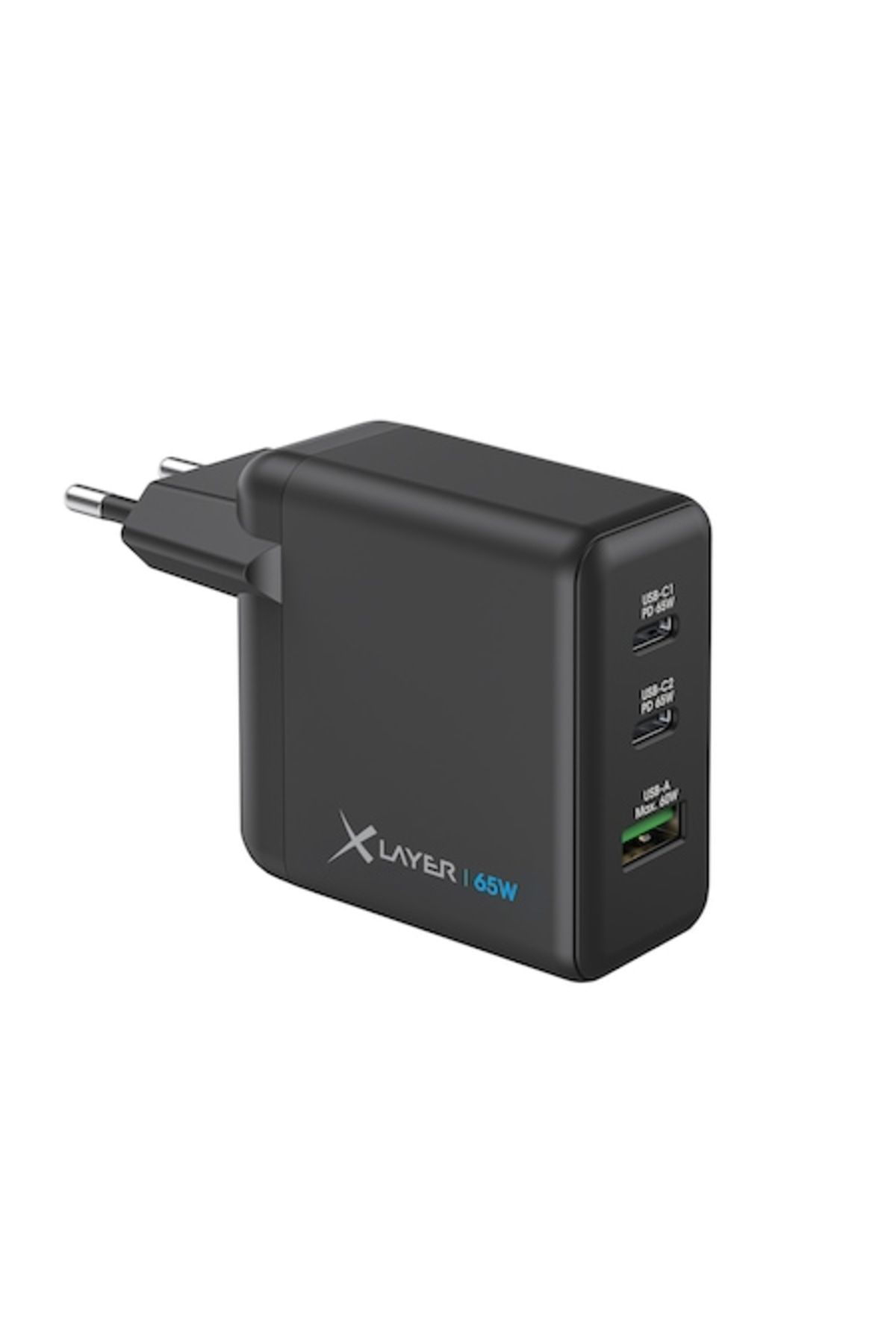 icover-Incarcator priza XLayer PD 65W, 2 x USB-C si USB-A, negru 1