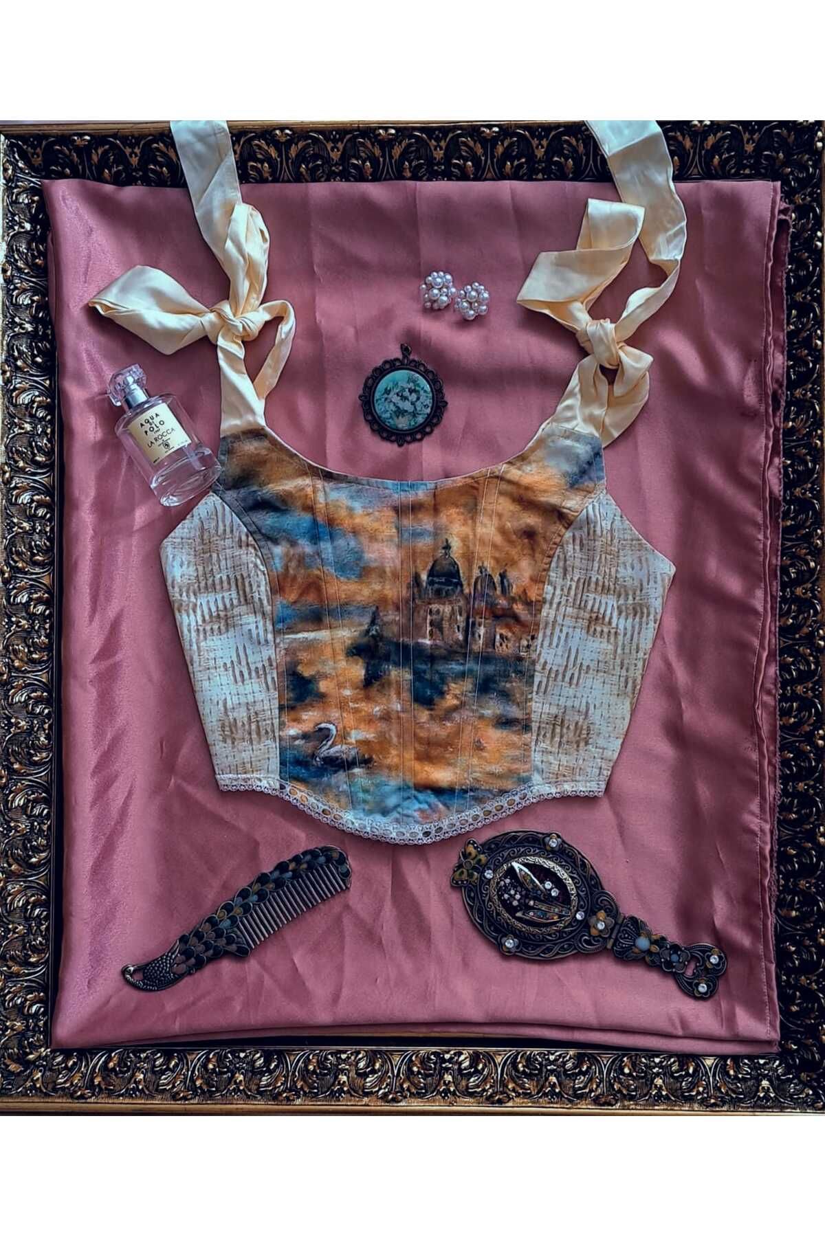 ALEİDANIN KOLEKSYONU Büstiyer Korse Vintage Giyim Retro Krop Kadın Üst Giyim Yaz Günlük Büstiyer Stil