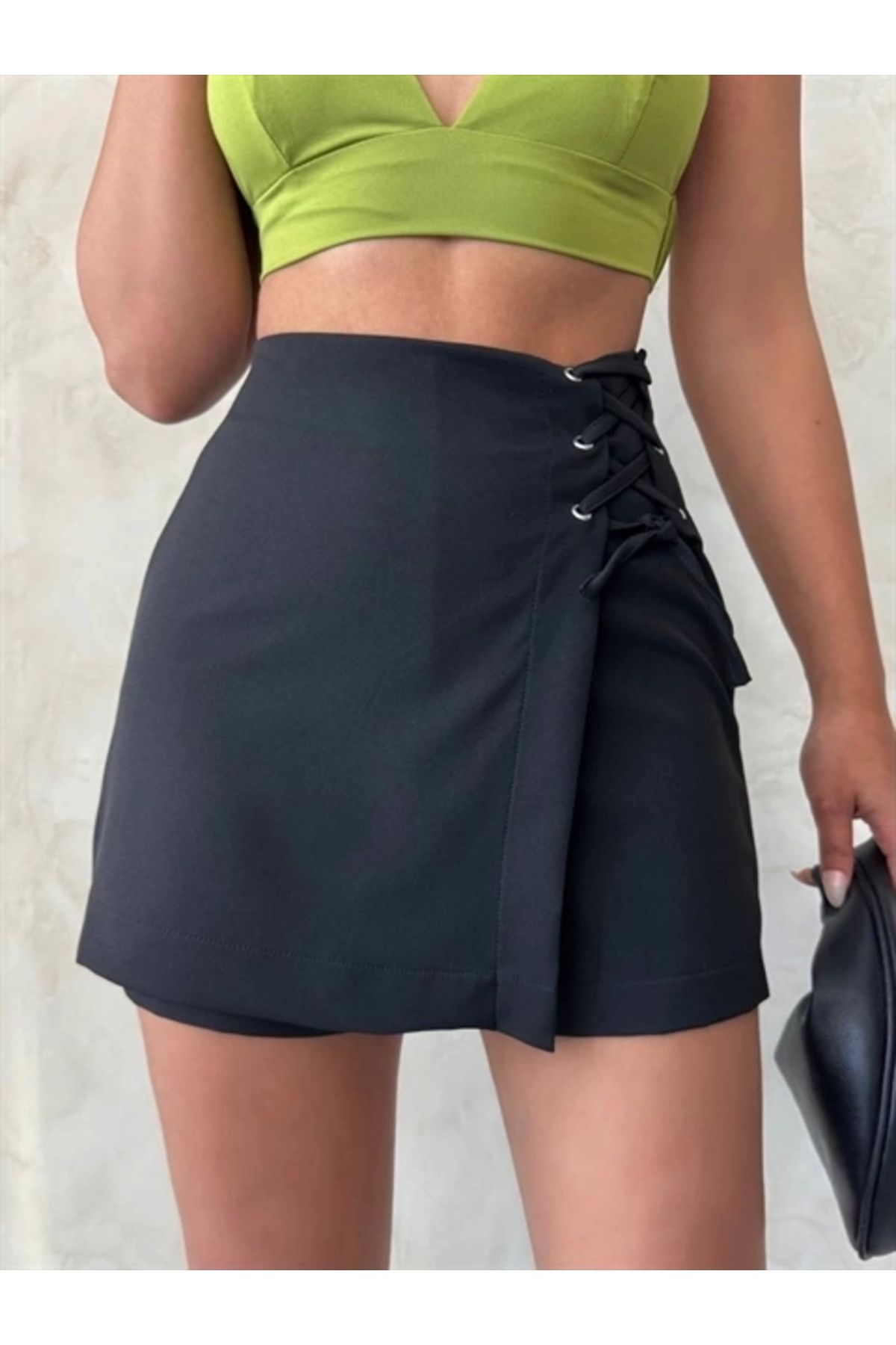 FASHIONLINE Kuş gözü şort etek s25819