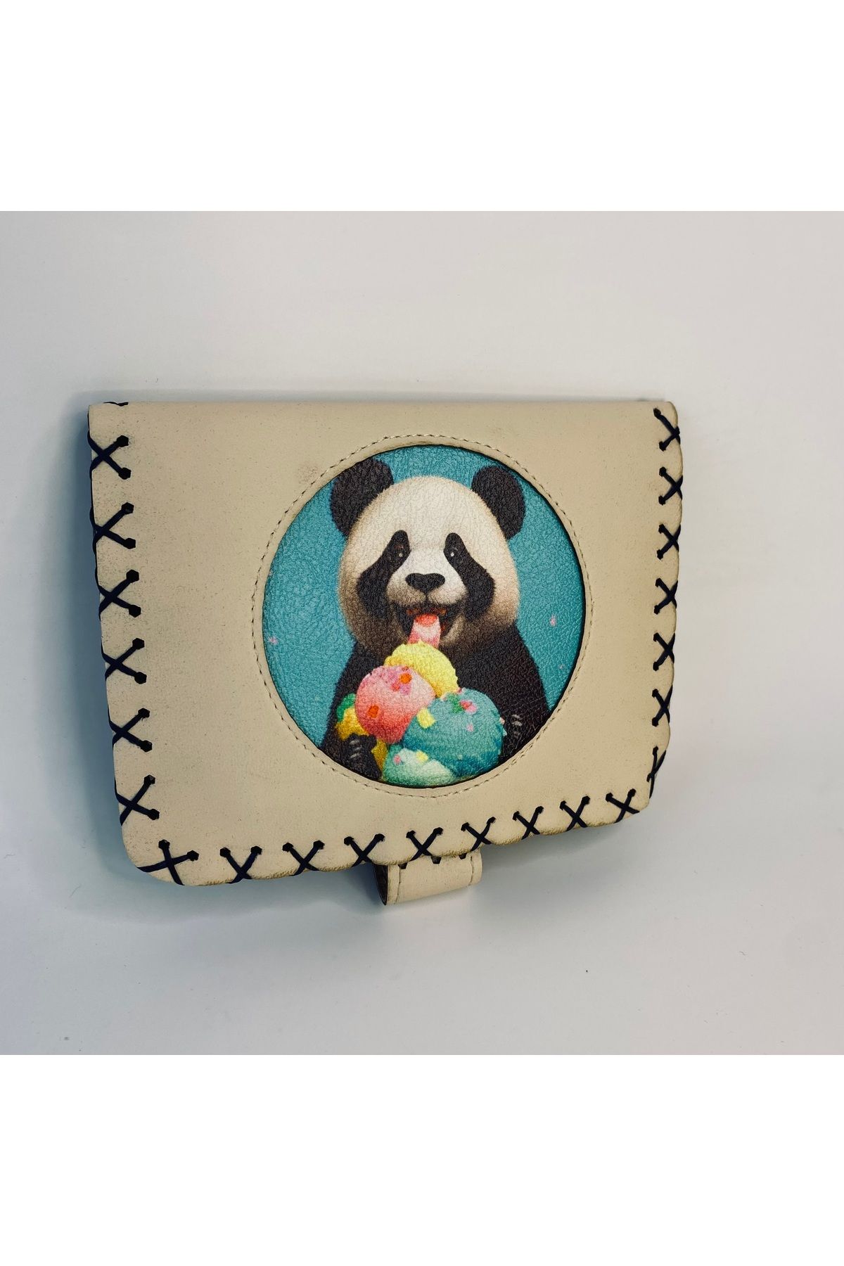 PİNK Vegan Deri Panda Dondurma Cüzdan 13*10