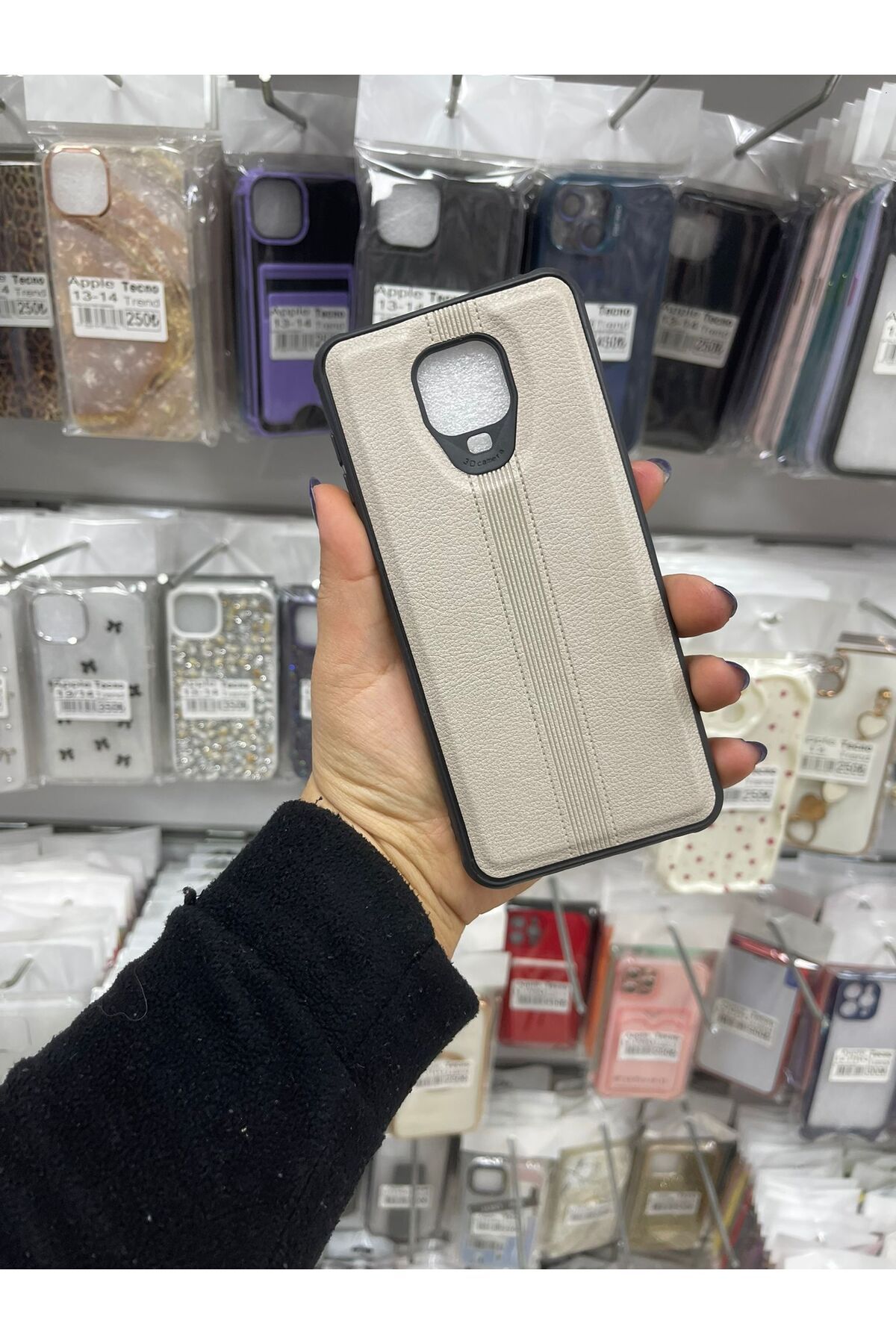 TECNOTREND Redmi Note 9 Pro/Note 9s Uyumlu deri çizgili silikon kılıf