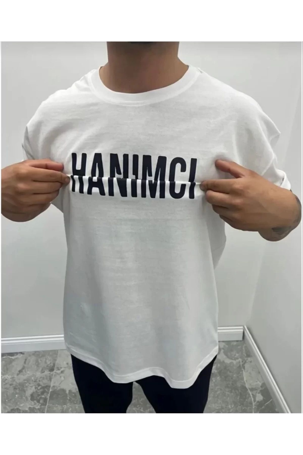 BBbutik ''Hanımcı'' Unisex Bisiklet Yaka Katlanan Baskılı T-Shirt