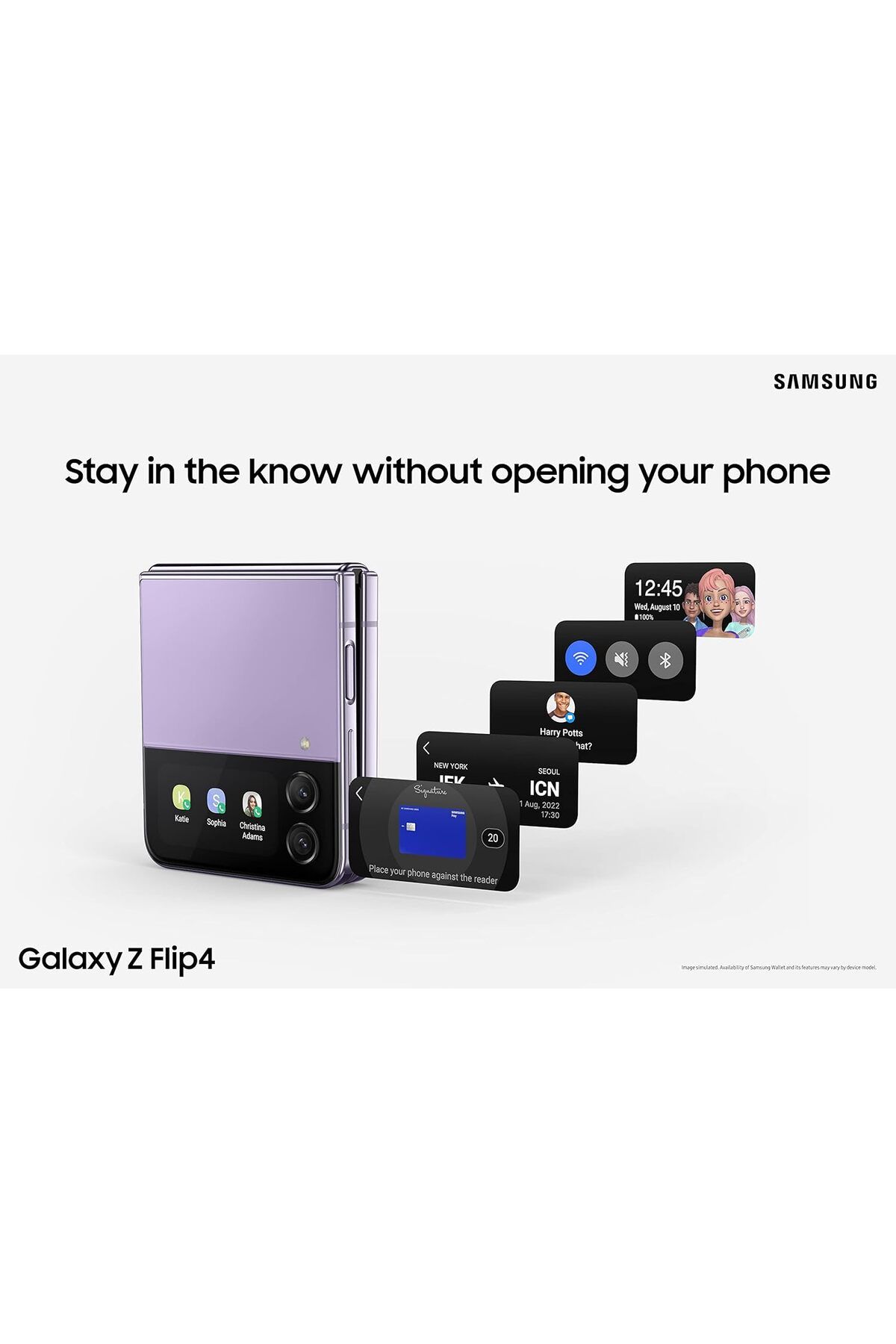 Samsung-Galaxy Z Flip 4 Cell Phone, Factory Unlocked Android Smartphone, 256GB, Flex Mode, Hands Fre 7