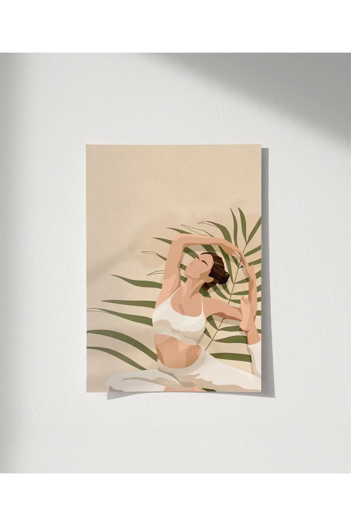 VOGLOO Çerçevesiz Poster Palmelerin Arasında Yoga