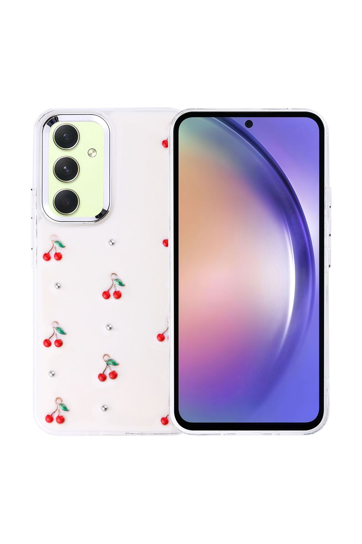 ELSAH Samsung Galaxy A54 Kılıf Airbag Tasarımlı, Simli Şeffaf Nivela Kapak