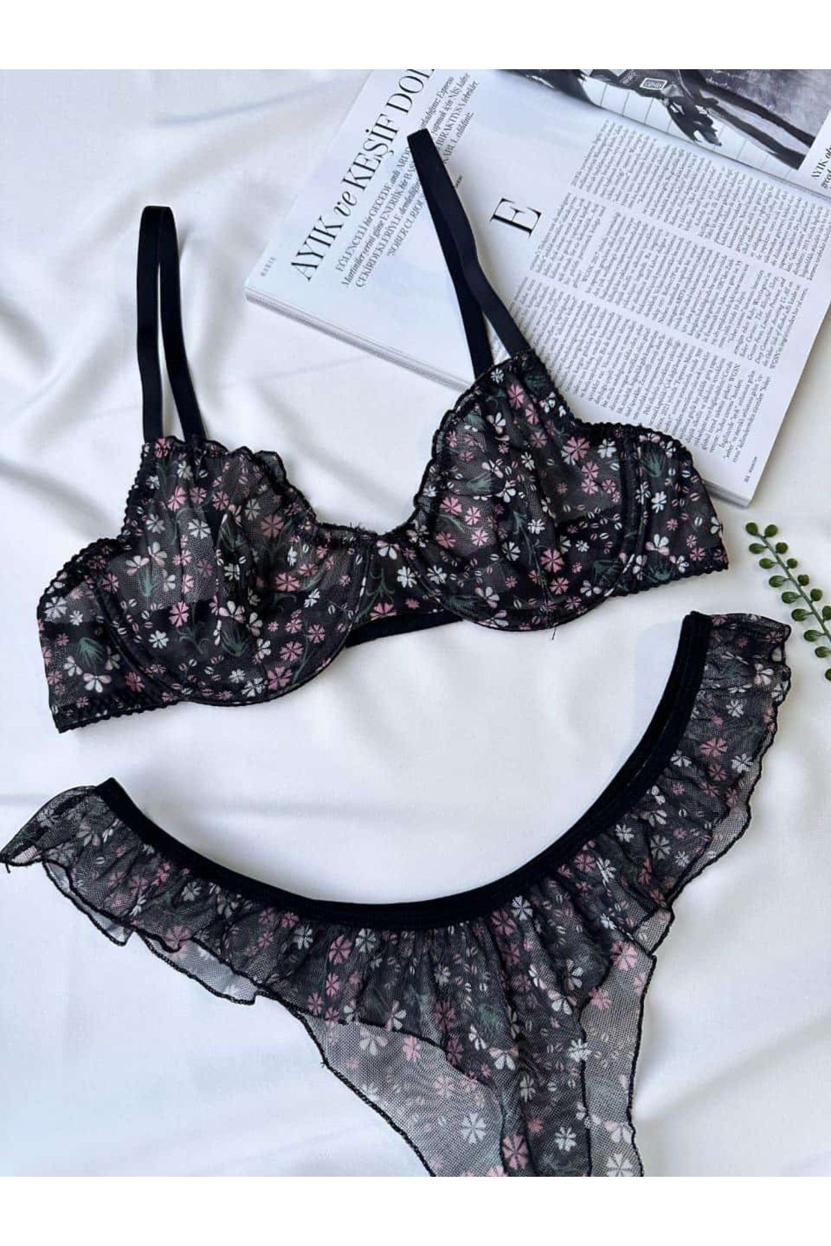 BLUE AVCI LINGERIE FENKY CO FIRFIR DETAYLI TÜL TAKIM