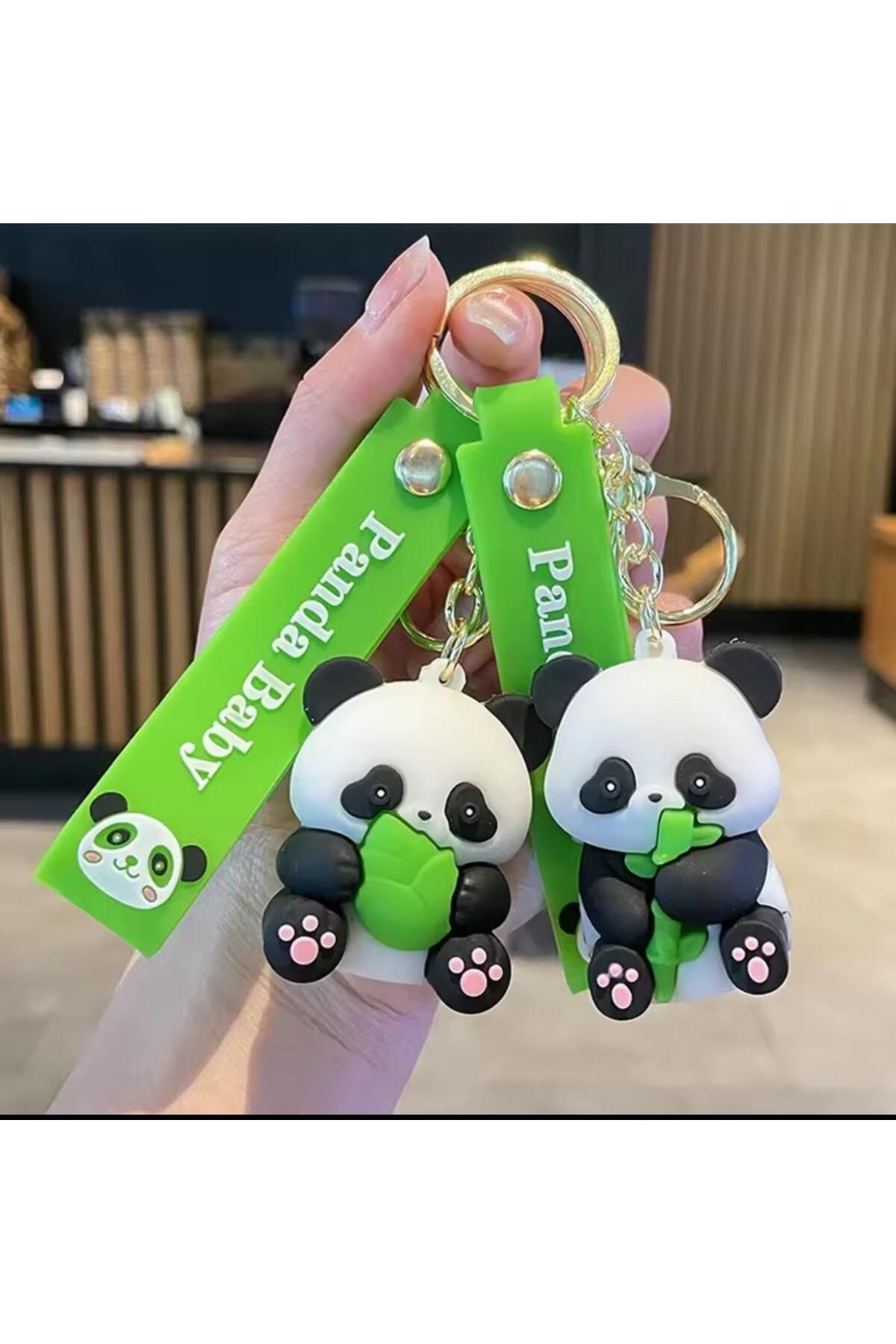 Millania 2'li Set 3D Silikon Sevimli Tatlı Panda Baby ,Çanta ve Anahtarlık Aksesuarı 3D Silikon 🐼