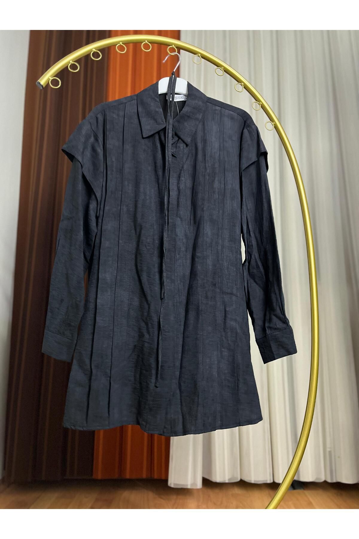 SMY RAHAT KALIP DİZAYN KESİM BELİ İPLİ GÖMLEK
