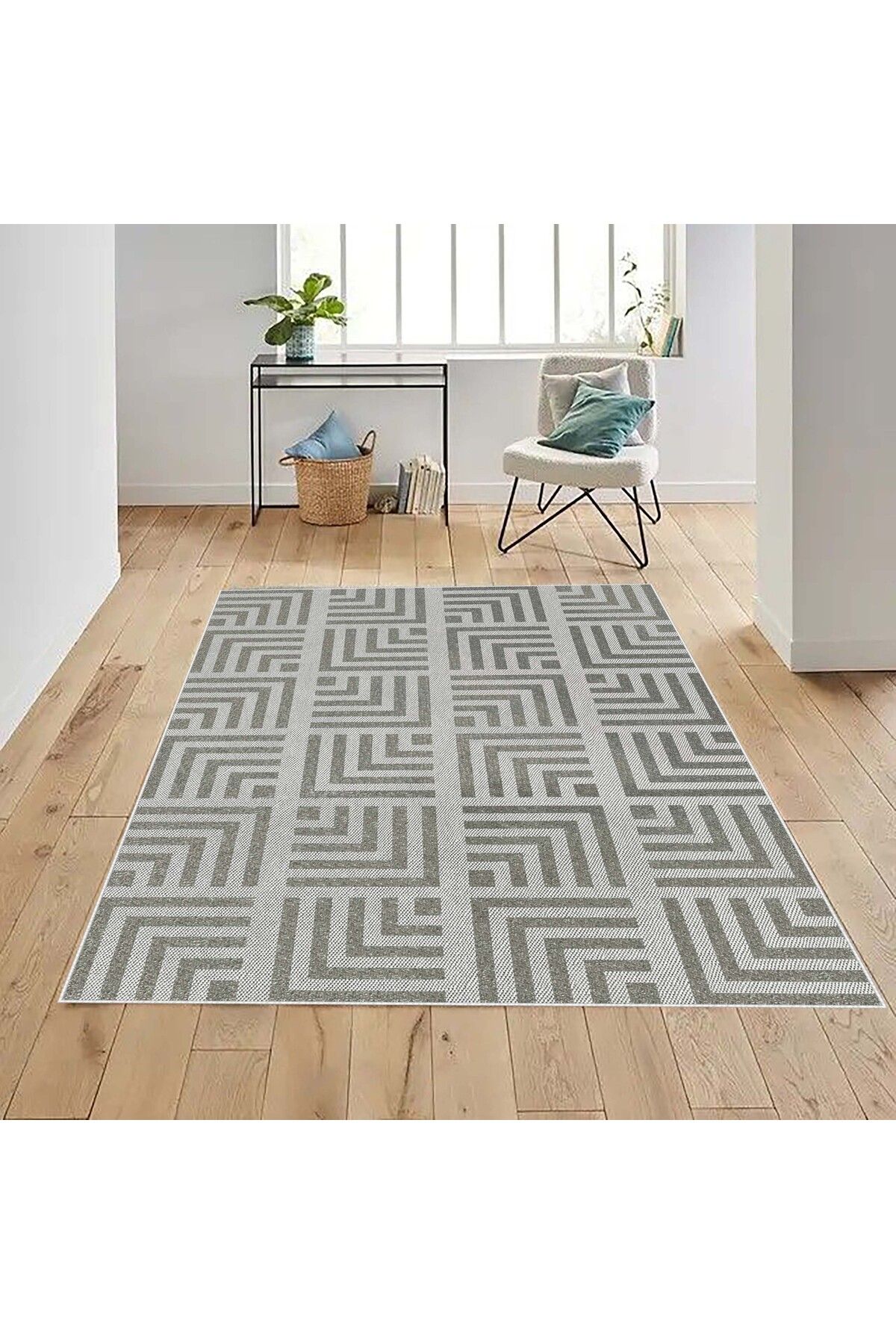 VELLORA HOME Yıkanabilir Dijital Baskılı Yolluk Halı Kaymaz Tabanlı Basel