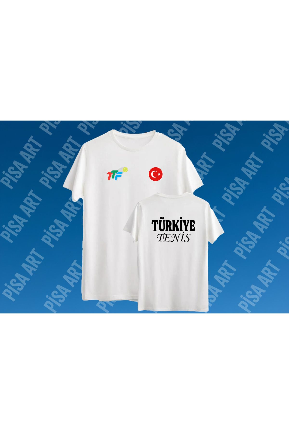 Pisa Art TENİS FEDERASYONU TASARIMLI UNISEX ÇOCUK VE YETİŞKİN T-SHIRT KİŞİYE ÖZEL BASKI YAPILIR
