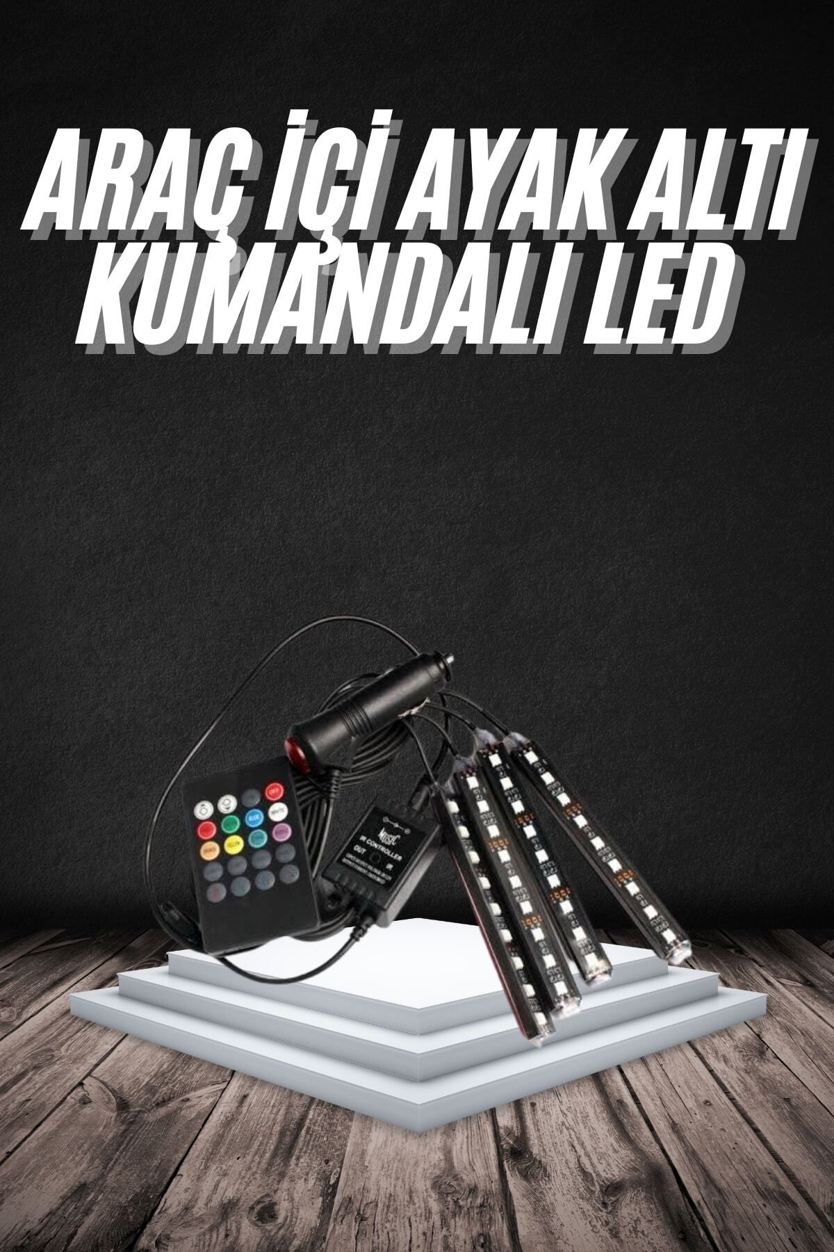 ASTRALTECH RGB Işıklı Araç İçi Aydınlatma Kumandalı 12'li Led Işık Renk Değiştirebilen