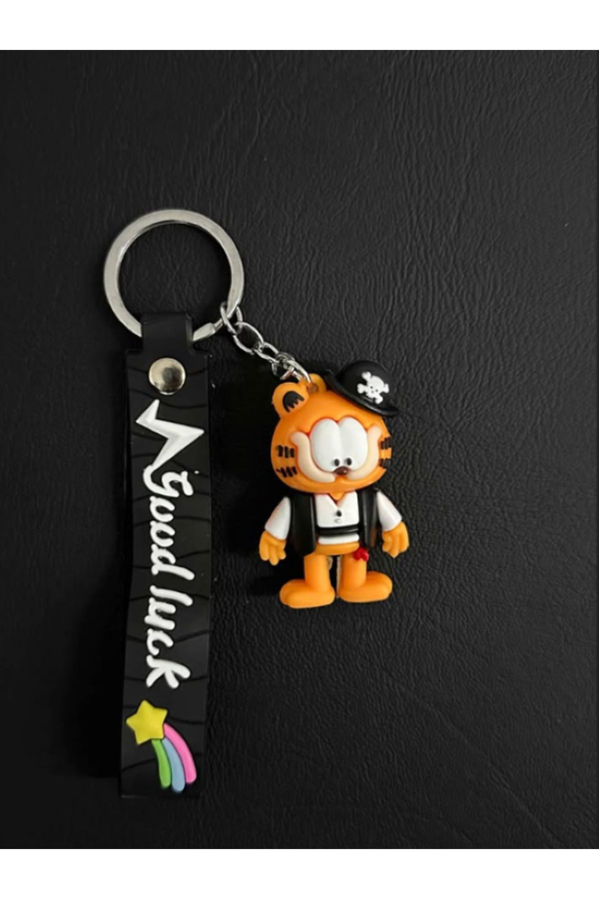 Bizde Ne Yok ki Garfield Korsan Kedi 3D Anahtarlık Oyuncak Ve Çanta Aksesuarı