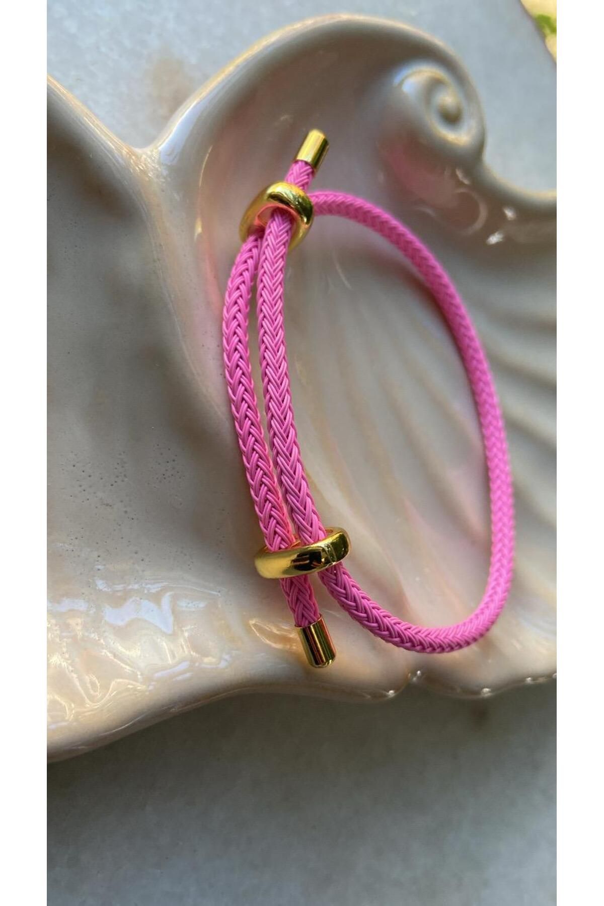 ZRN AKSESUAR İP BİLEKLİK PEMBE RENK ŞIK TREND