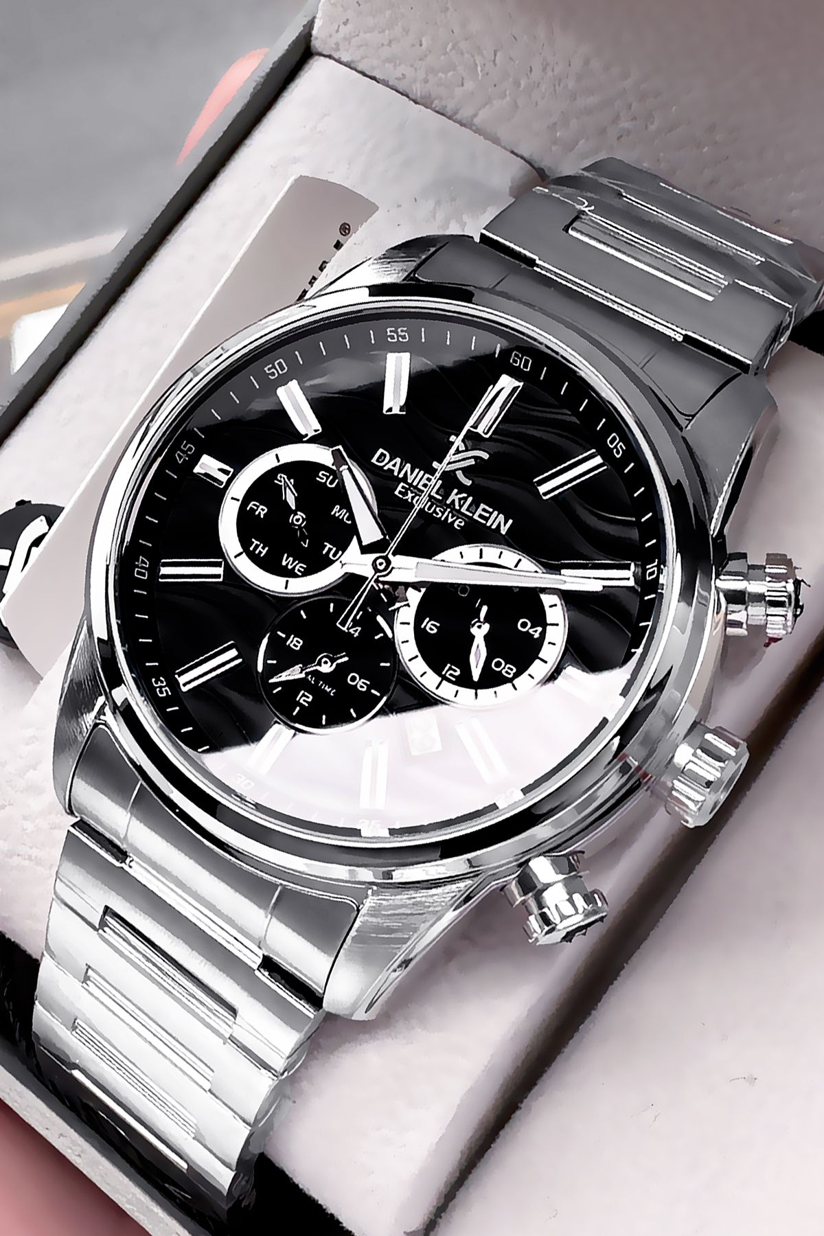 Daniel Klein Exclusive Erkek Kol Saati 3 Atm Su Geçirmez Gümüş Renk Çelik Kordon Hediye Bileklik DKE2129C4