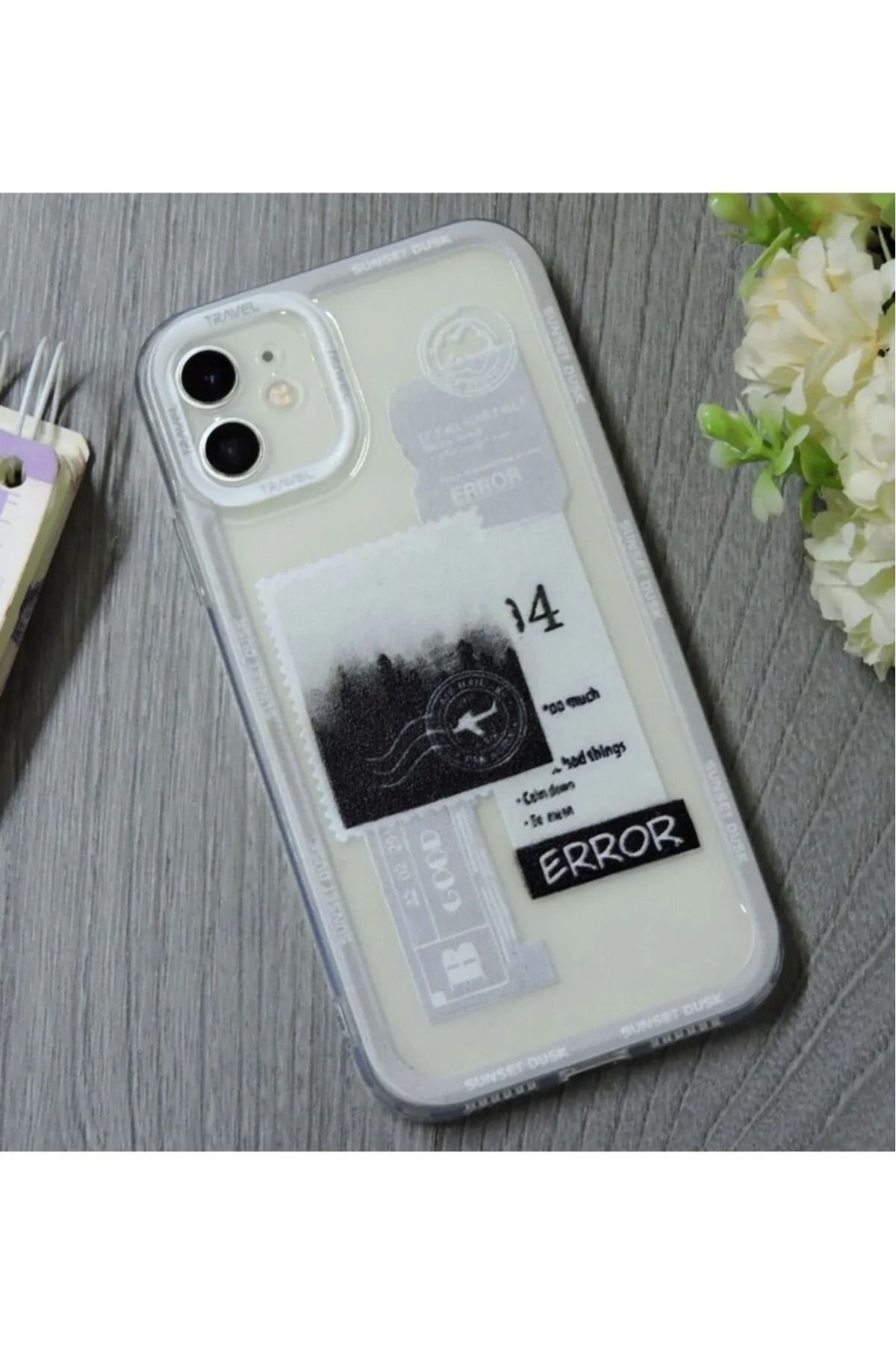 LUXKLAS iphone 11 desen baskılı darbeye karşı dayanıklı şeffaf kılıf