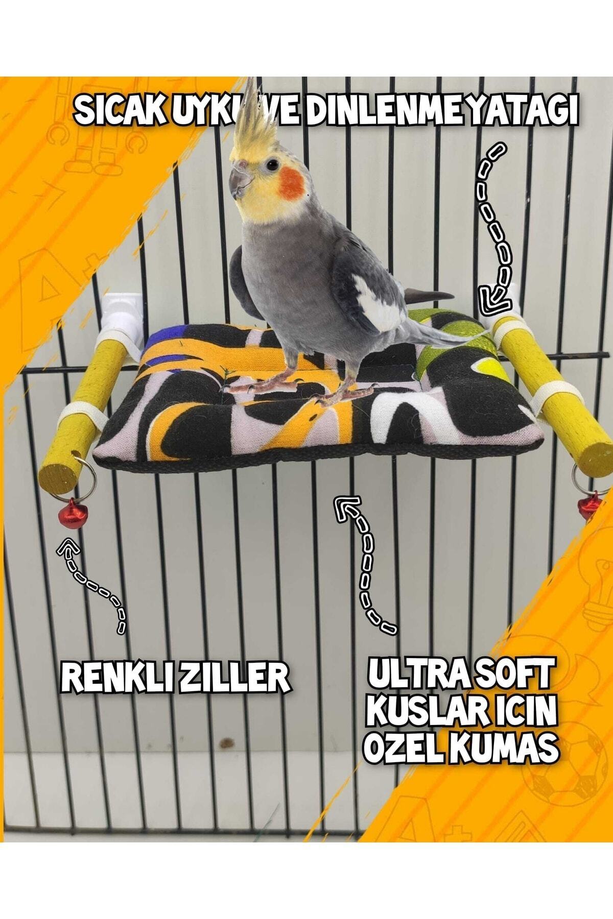 ozzipetshop Sultan Papaganı , Rozella Papaganı , Monk Papaganı Tünekli Yumuşak Dinlenme Yatağı + Süpriz Hediye
