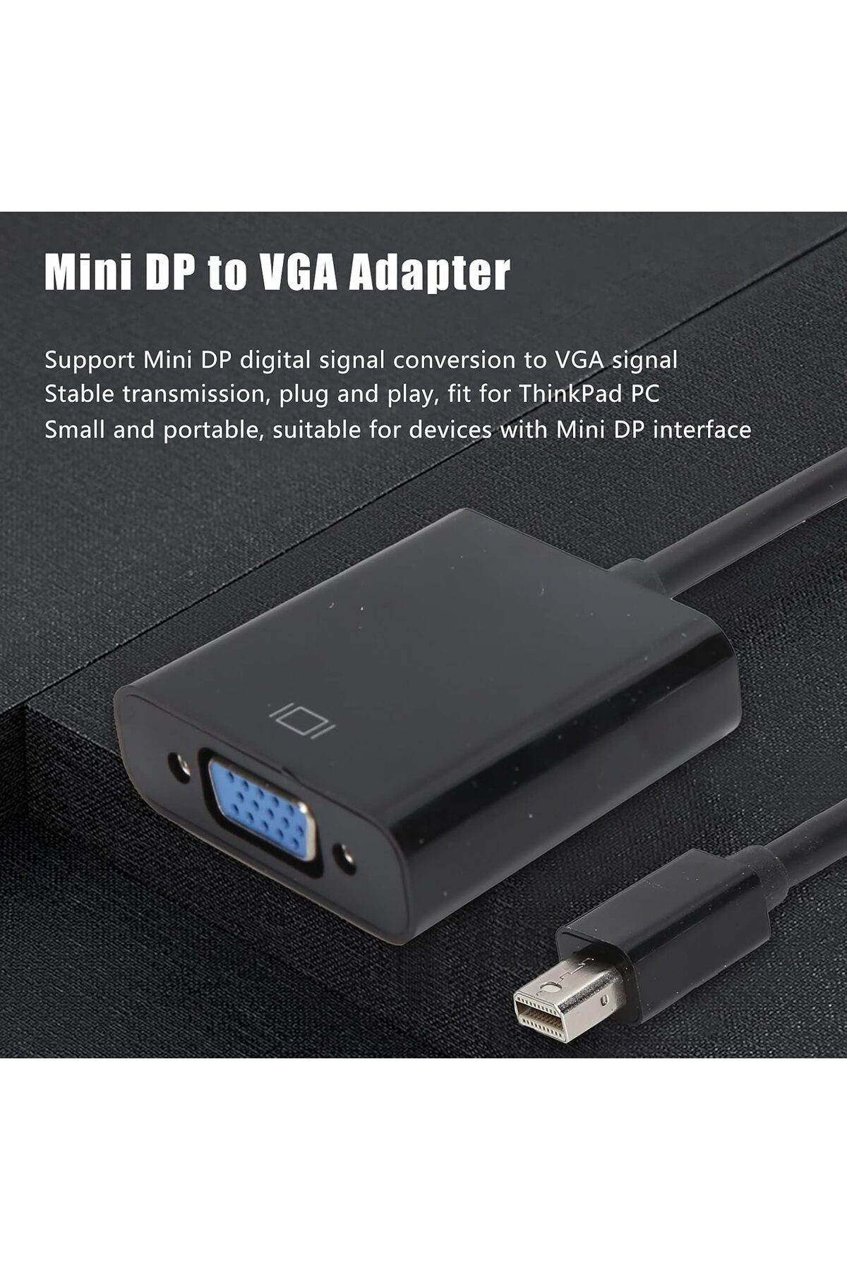 Others-Mini DisplayPort to VGA Adapter Cable for ThinkPad, Computers, Notebooks, and Display Devices, Black 3