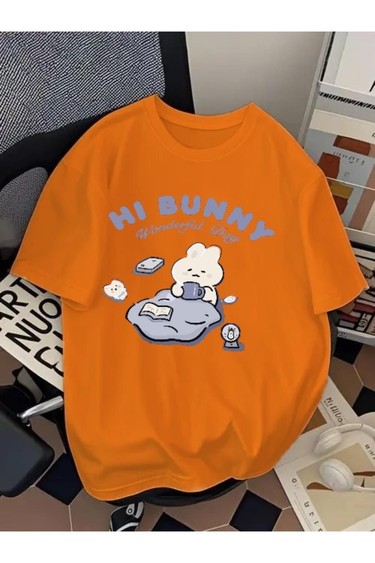 EQİ Hi Bunny Baskılı Oversize T-Shirt