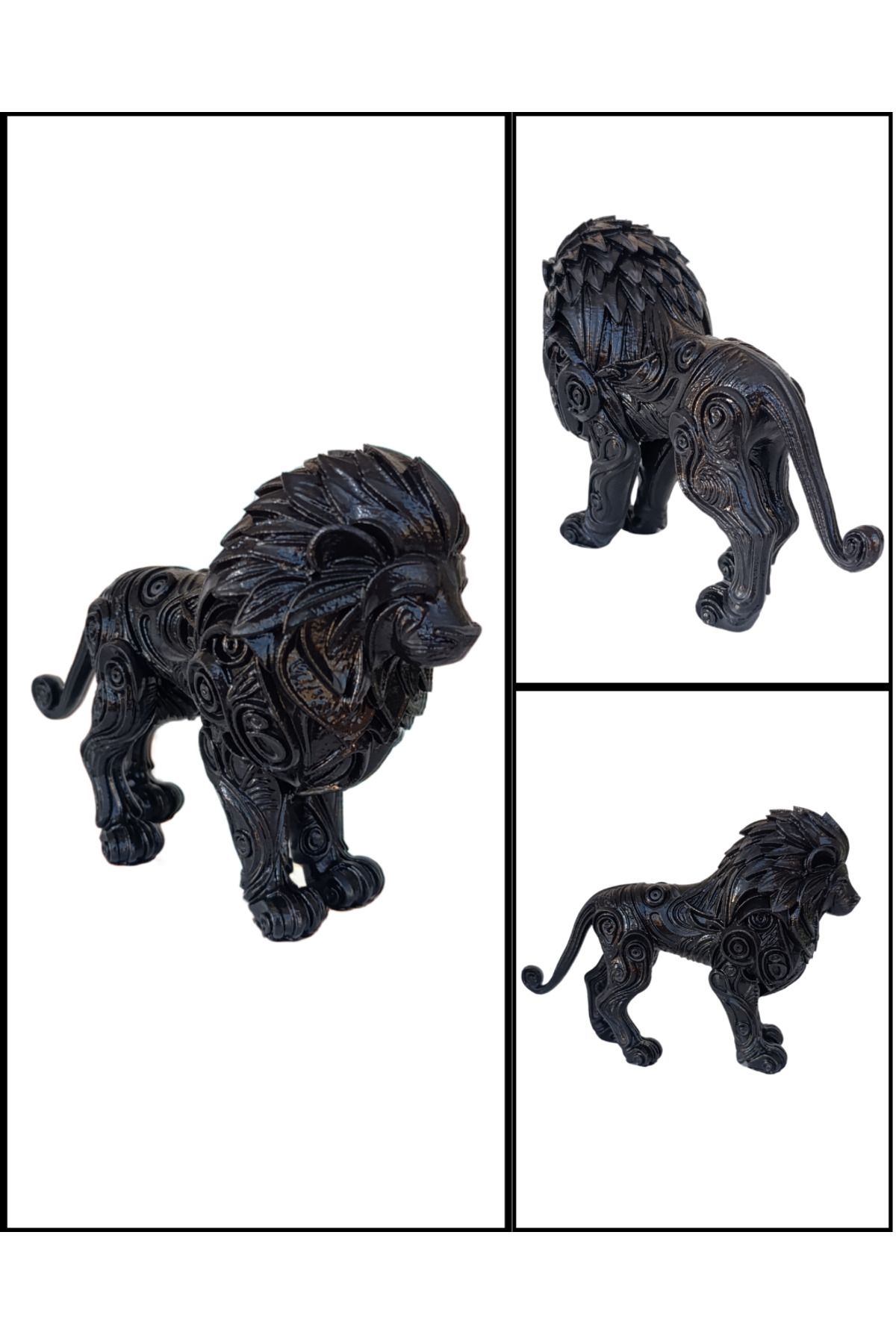 Home Aslan heykel , aslan biblo, siyah desenli aslan