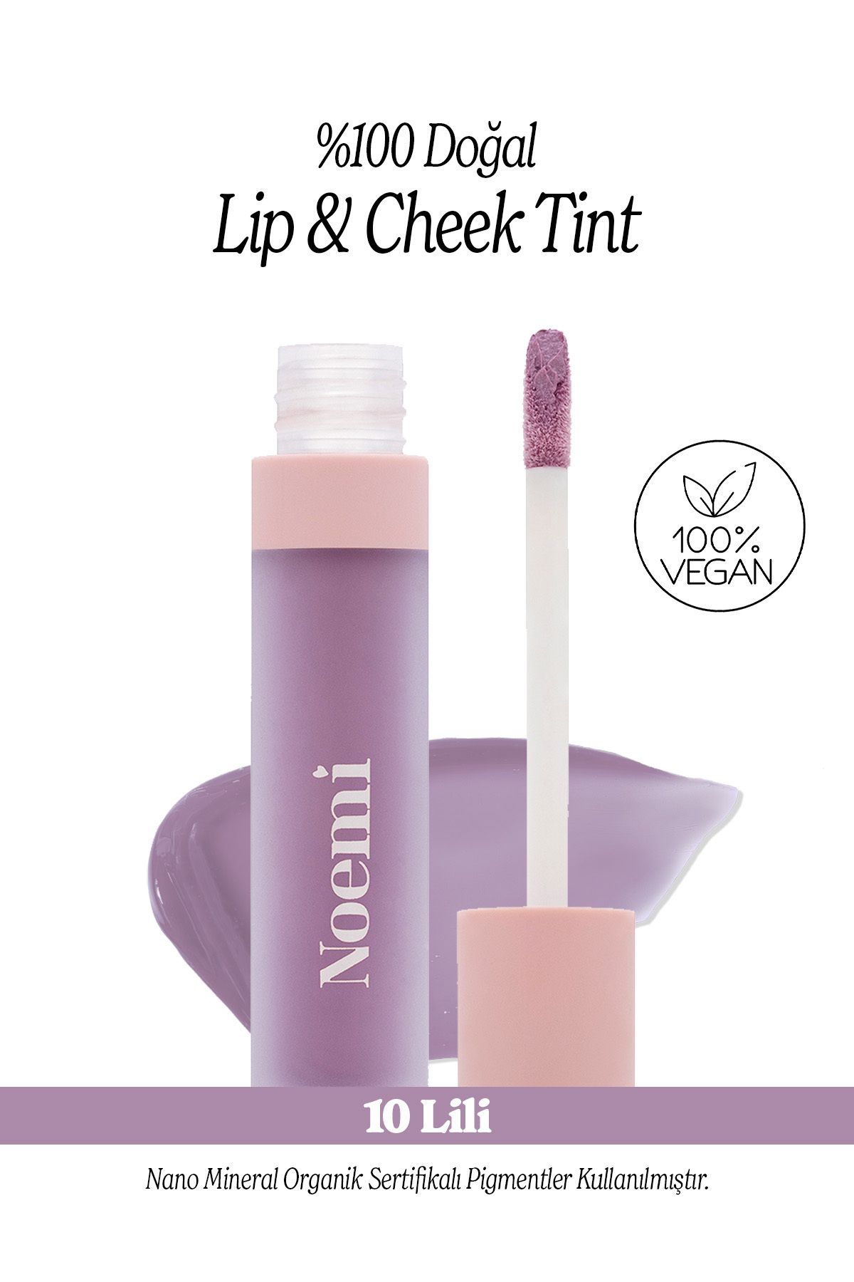 %100 Doğal Lip & Cheek / Tint - Besleyici Özellik - 10 Lili