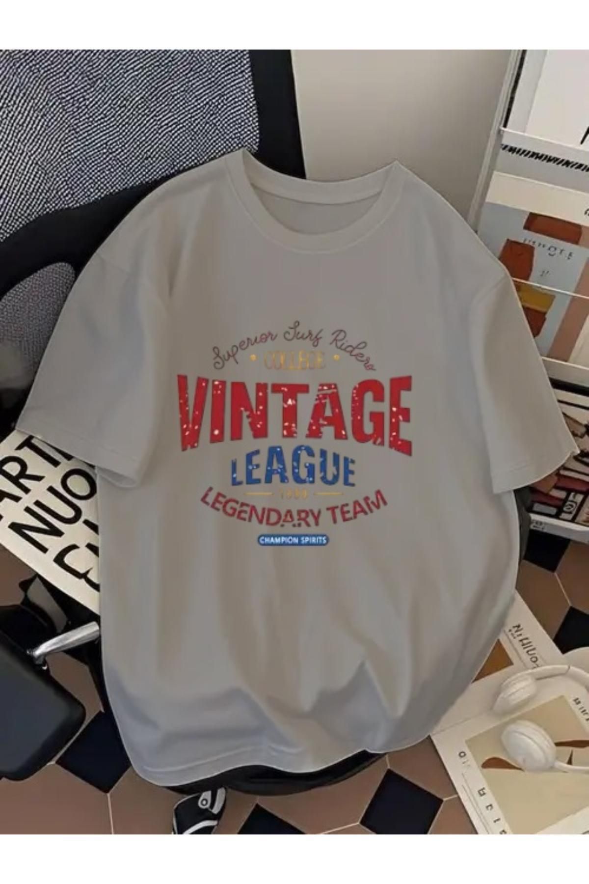 EQİ Vintage Baskılı Oversize T-Shirt