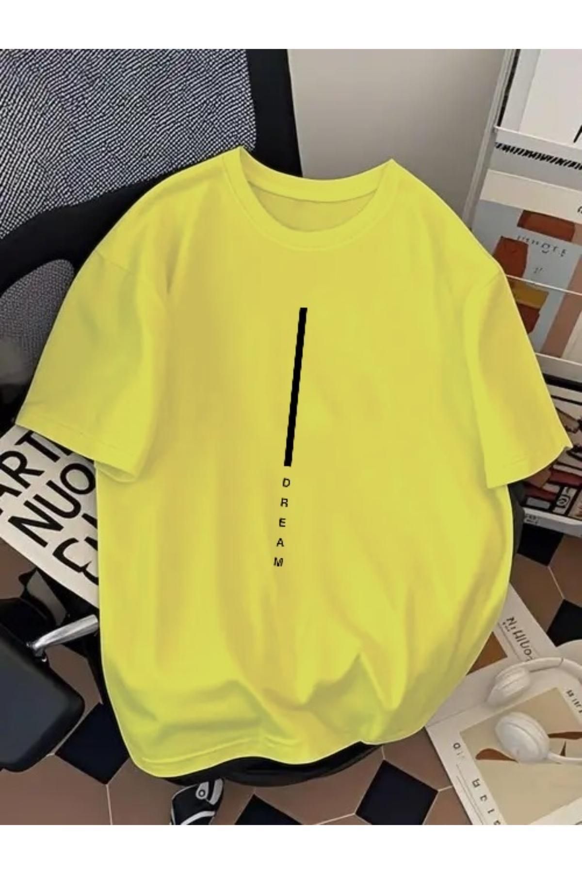 EQİ Dream Siyah Çizgi Baskılı Oversize T-Shirt