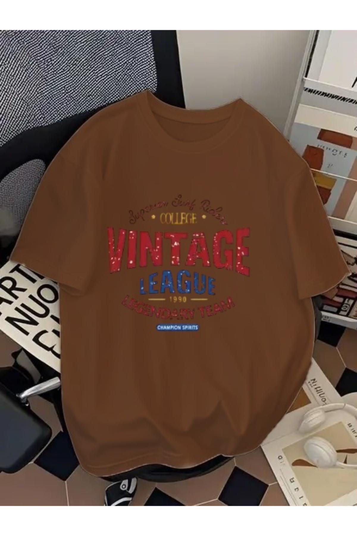 EQİ Vintage Baskılı Oversize T-Shirt