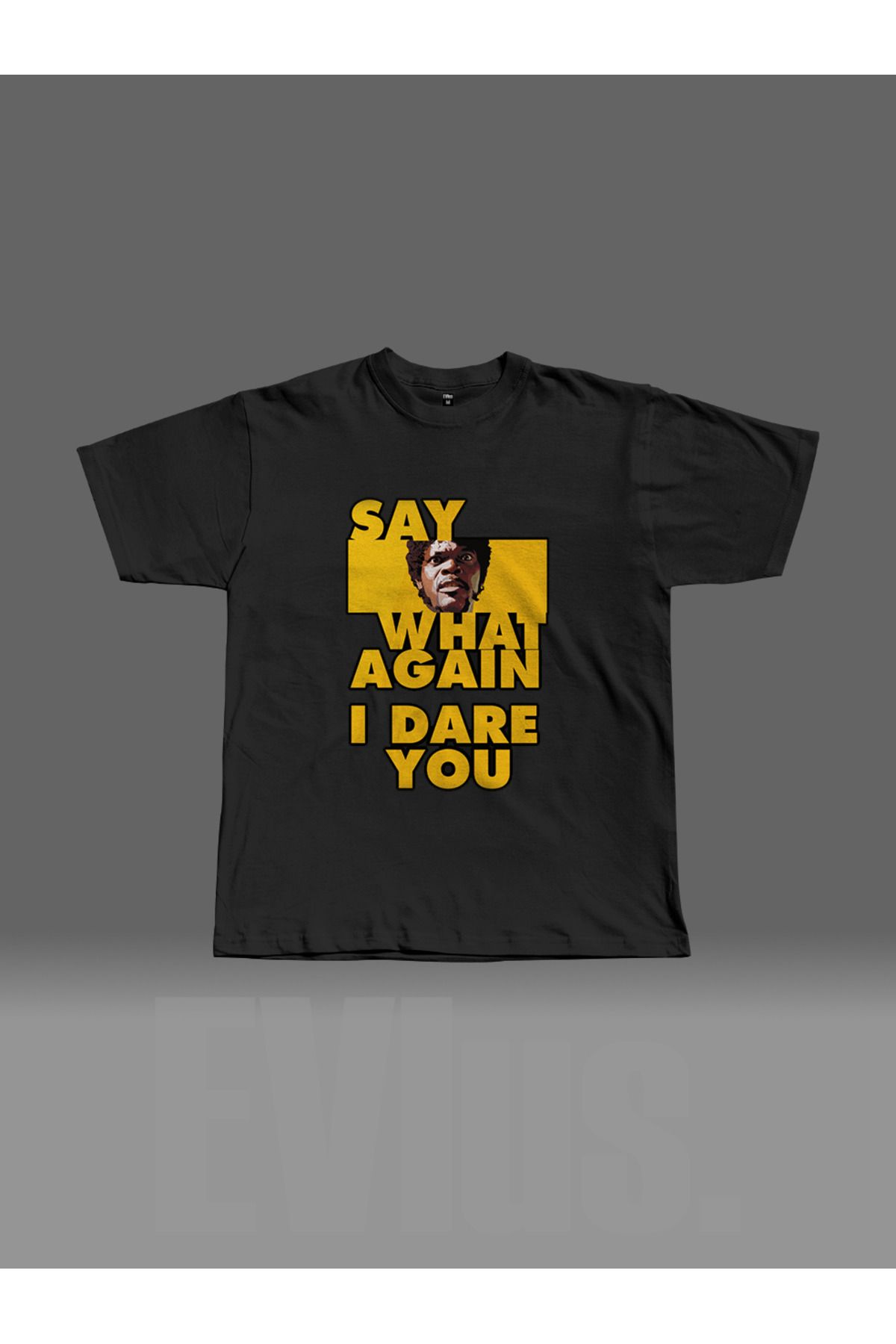 EVIus Oversize Say What Again Baskılı Bisiklet Yaka T-Shirt