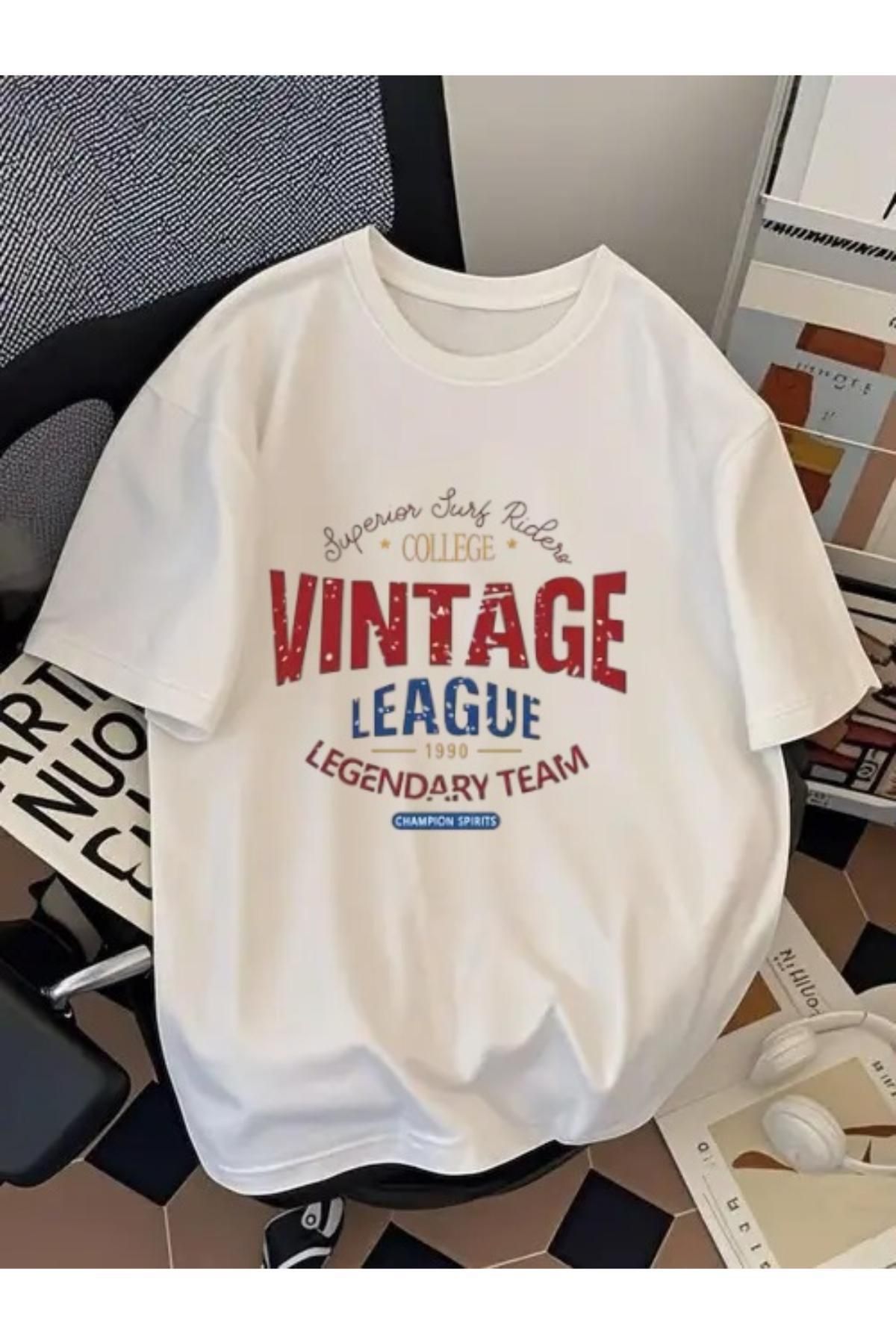 EQİ Vintage Baskılı Oversize T-Shirt