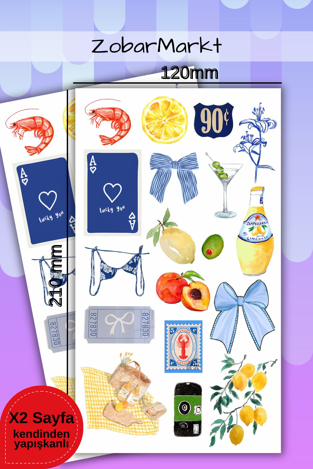 ZobarMarkt ONLINE MARKETING Lemonade Picnic Sticker Set (bullet journal- ajanda - laptop)