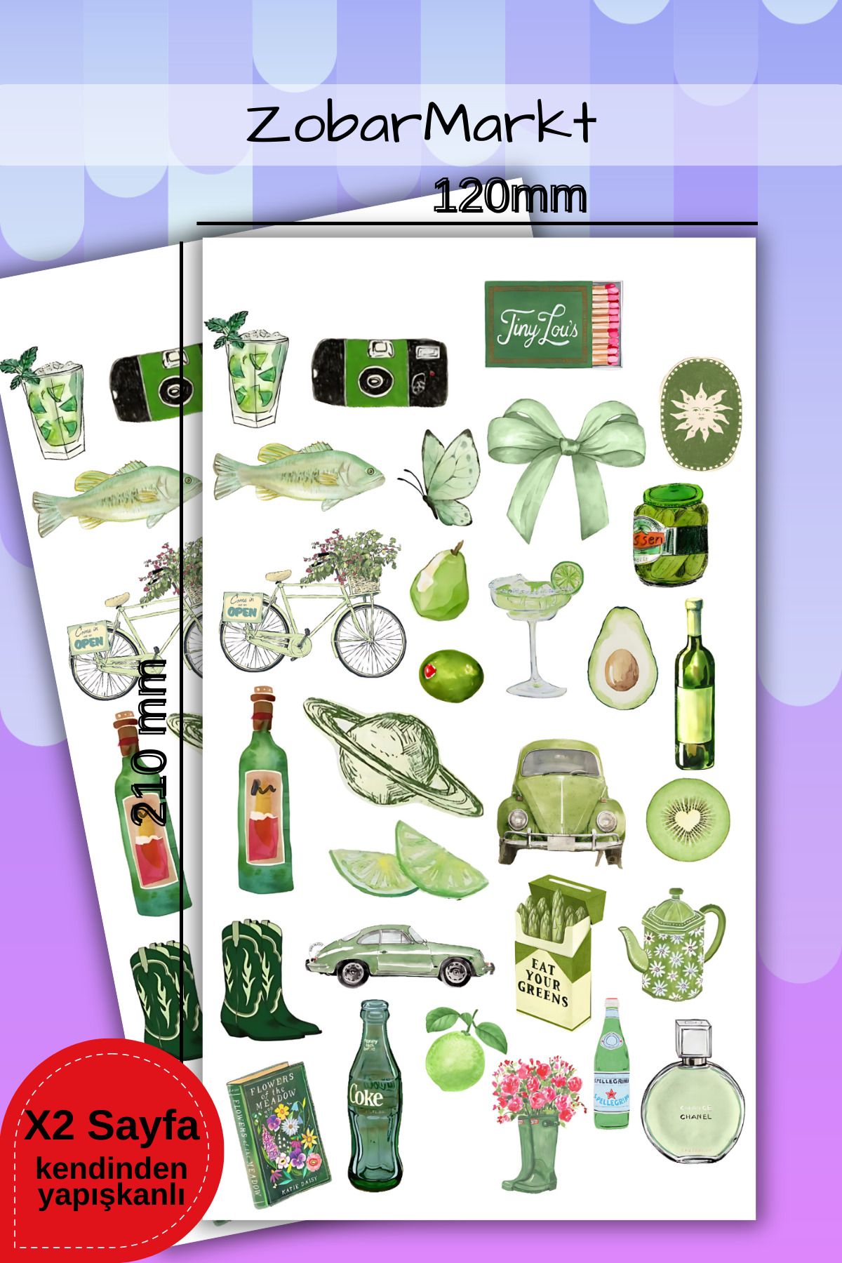 ZobarMarkt ONLINE MARKETING Minty Fresh Sticker Set (bullet journal- ajanda - laptop)