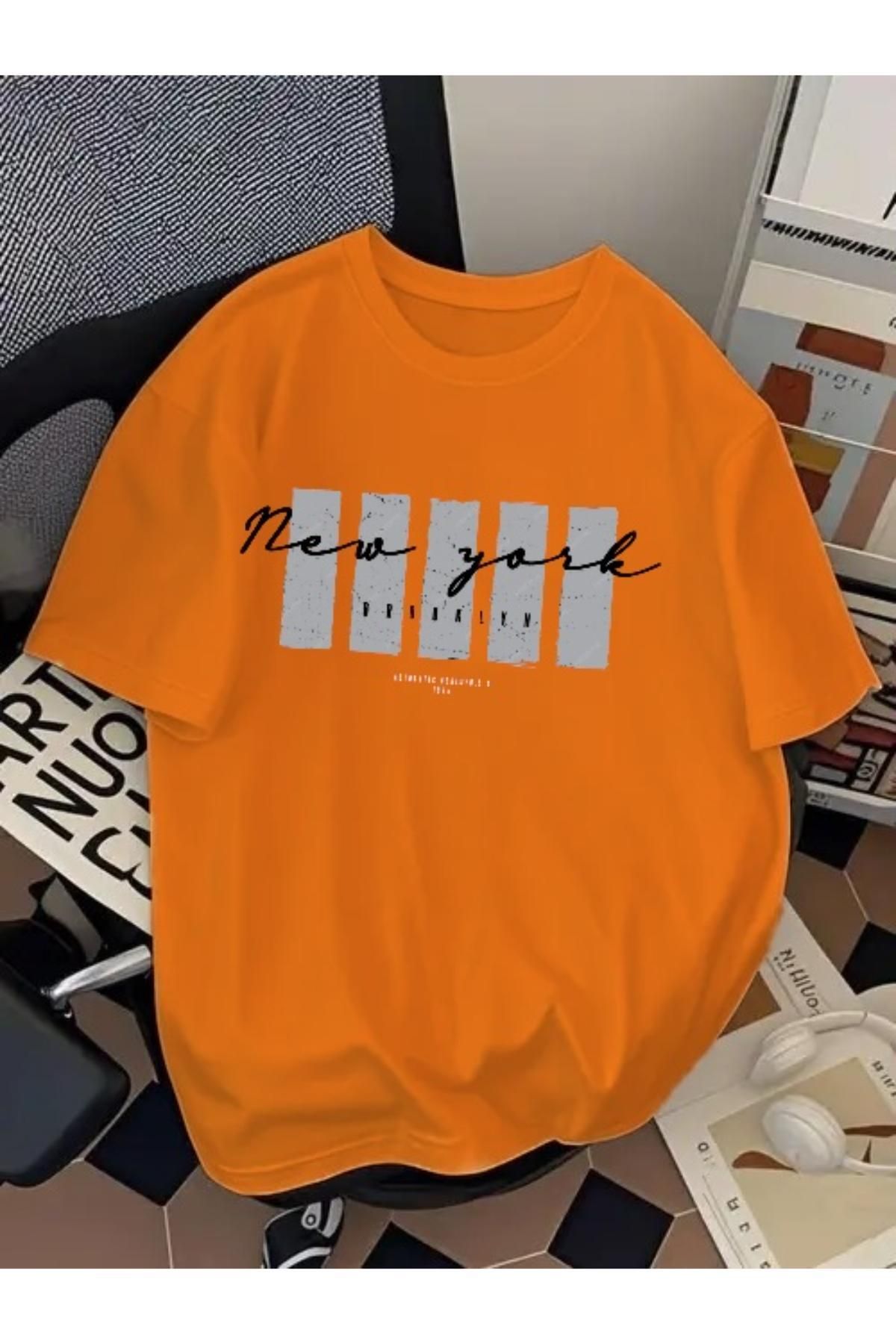 EQİ New York Brooklyn Baskılı Oversize T-Shirt