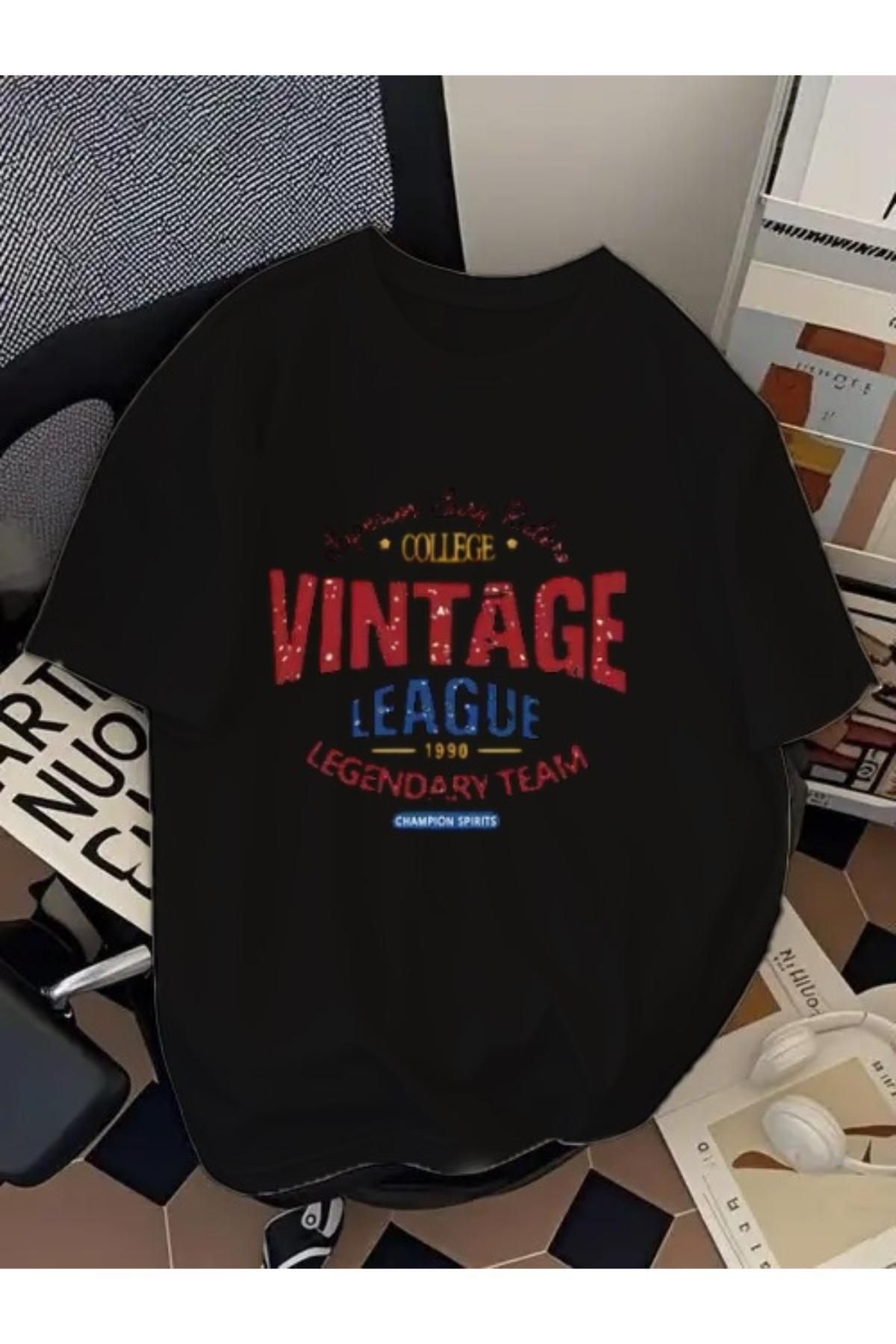 EQİ Vintage Baskılı Oversize T-Shirt