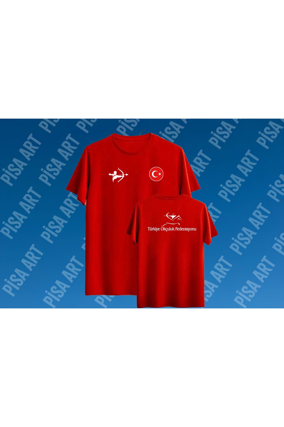 Pisa Art OKÇULUK TÜRKİYE TASARIMLI UNISEX ÇOCUK VE YETİŞKİN T-SHIRT KİŞİYE ÖZEL BASKI YAPILIR