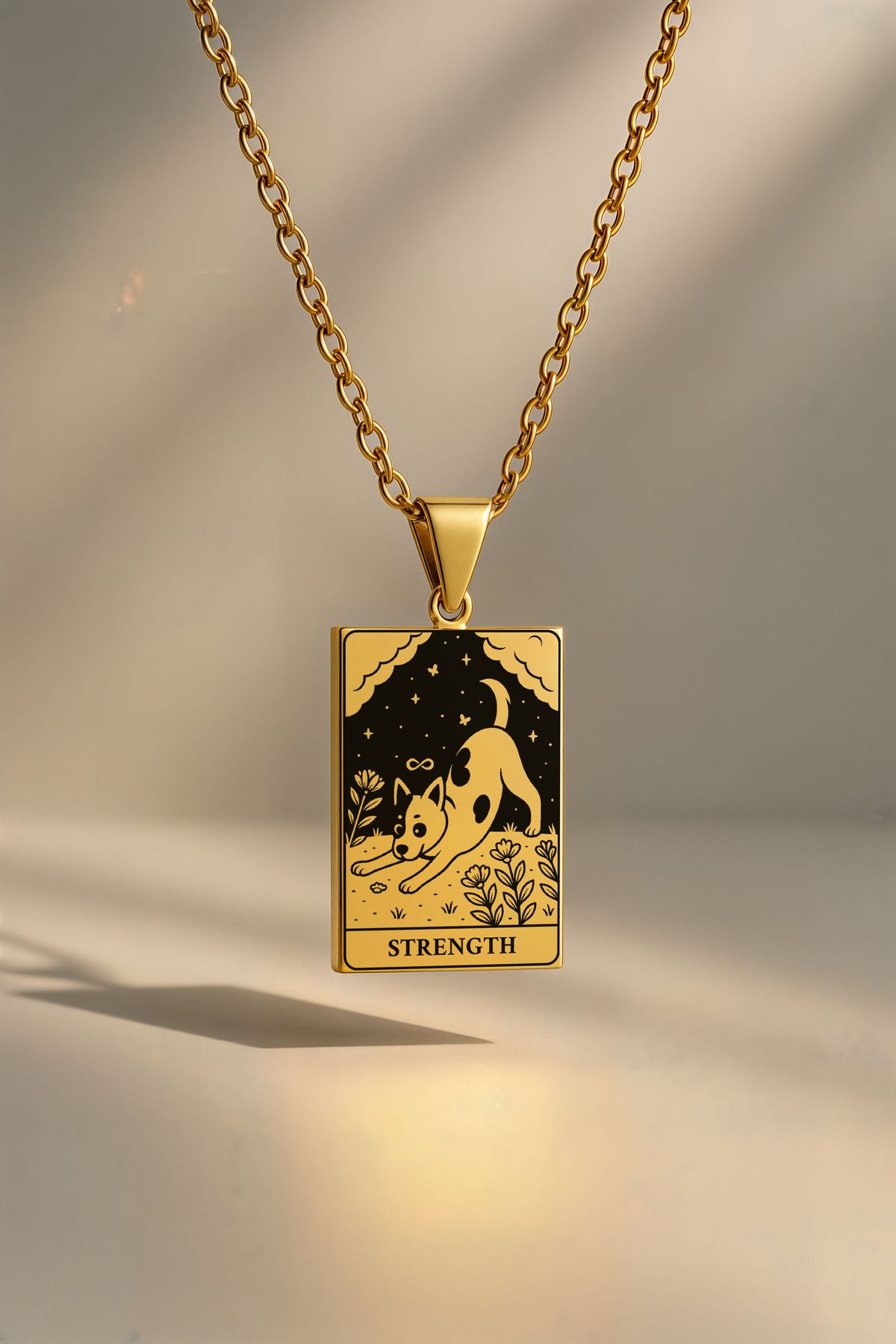 ArtinArt Strength - Güç Köpek Tarot Kart | 316l Çelik Kolye
